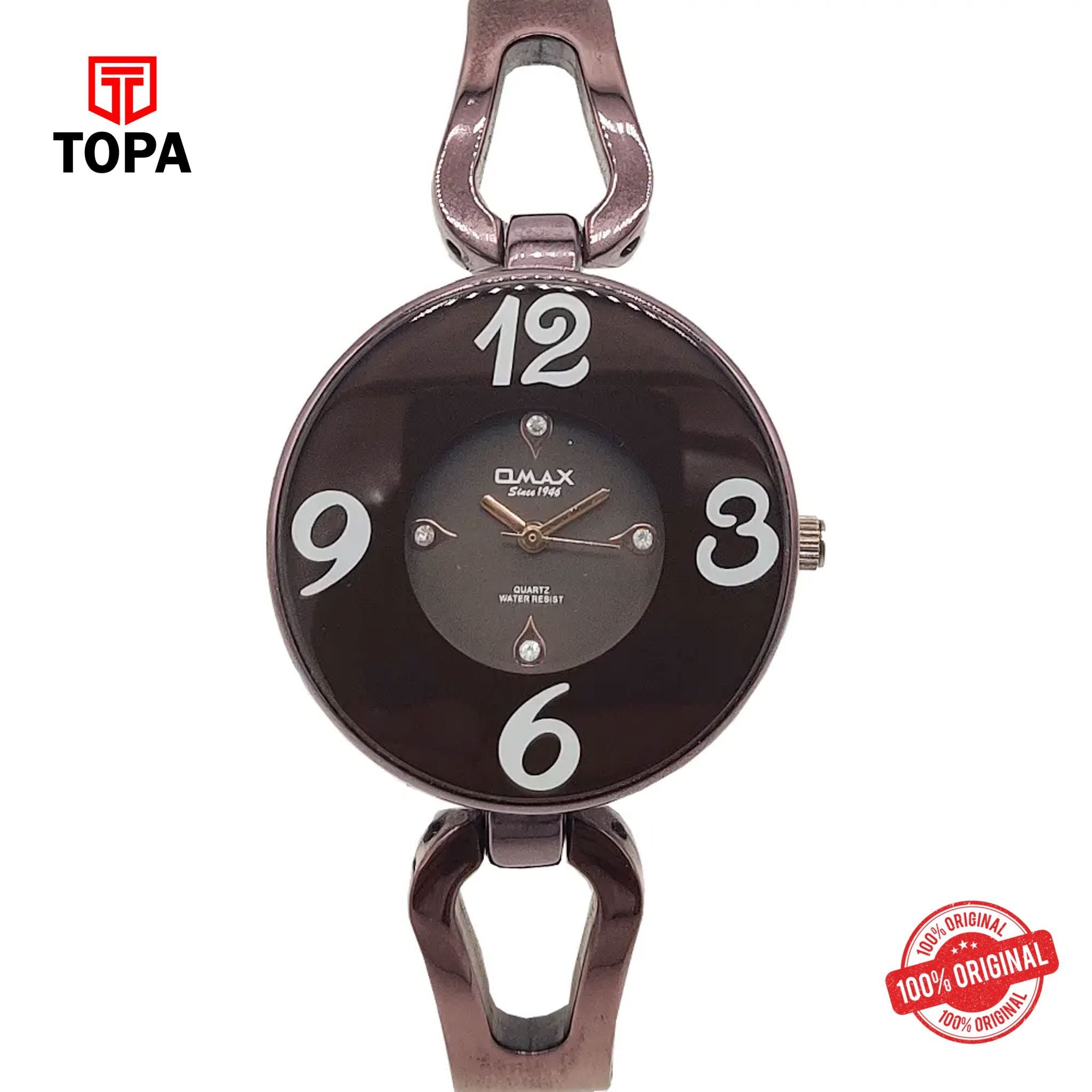 Topa Omax-Q008F55A-Leather-Band-Women-Watch - Product Image 1