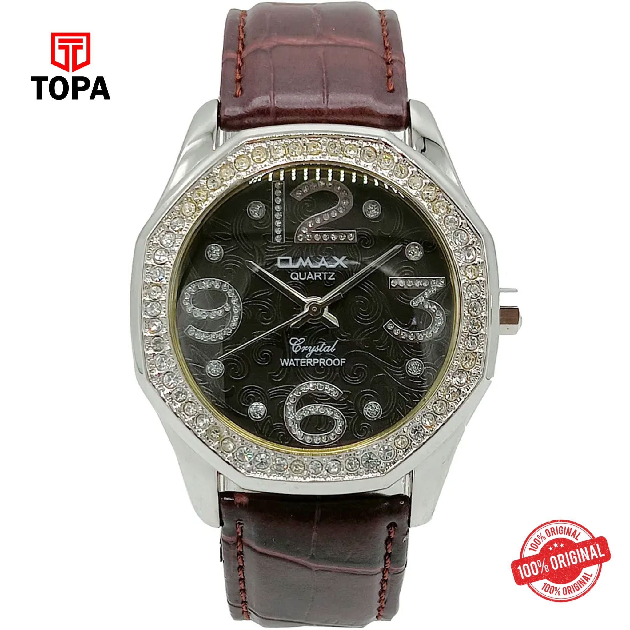 Topa Omax-Q009G32I-Leather-Band-Women-Watch - Product Image 1