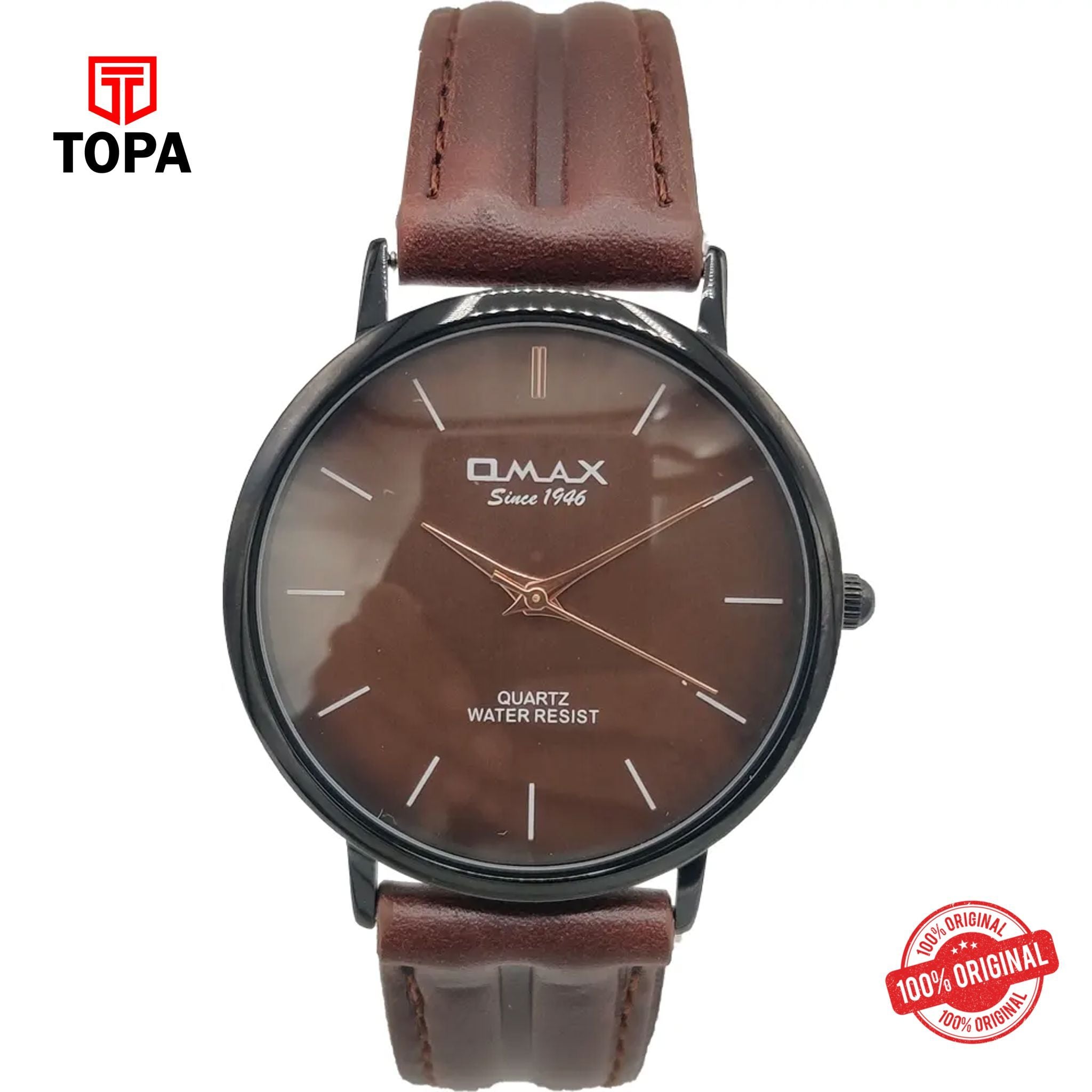 Topa Omax-SC7491-BRW-Leather-Band-Women-Watch - Product Image 1