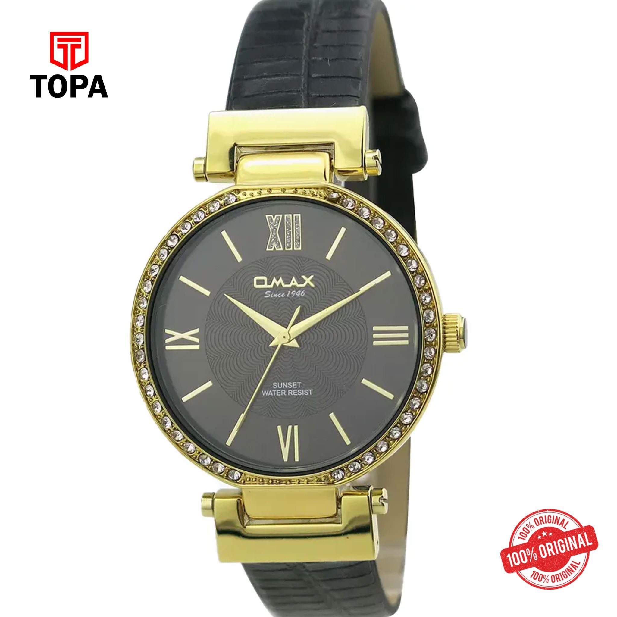 Topa Omax-SU001G22I-Leather-Band-Women-Watch - Product Image 1