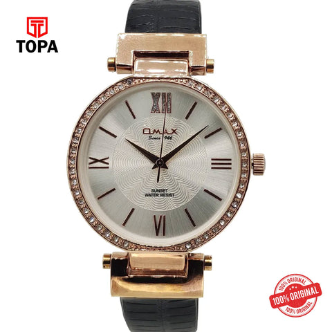Topa Omax-SU001R62I-Leather-Band-Women-Watch - Product Image 1