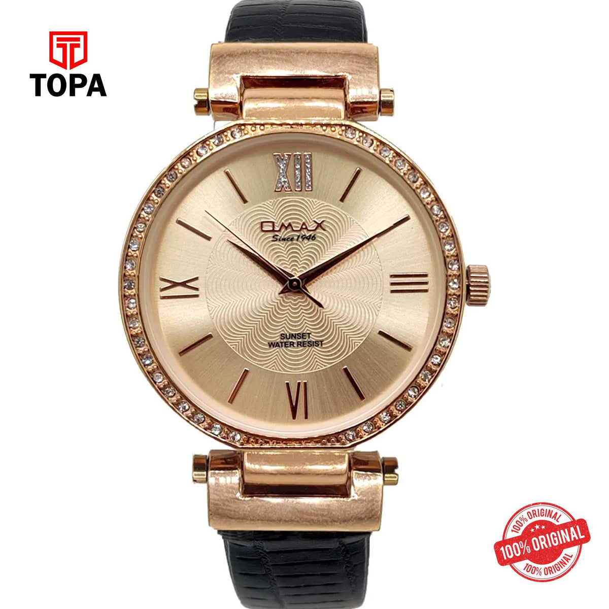 Topa Omax-SU001R82I-Leather-Band-Women-Watch - Product Image 1
