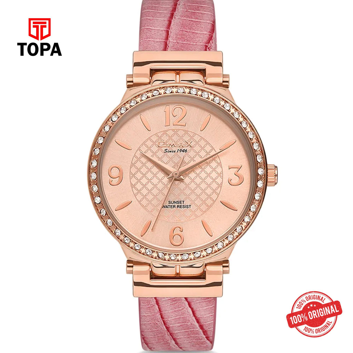 Topa Omax-SU002R88I-Leather-Band-Women-Watch - Product Image 1