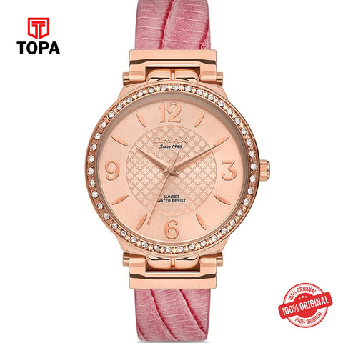 Topa Omax-SU002R88I-Leather-Band-Women-Watch - Product Image 1