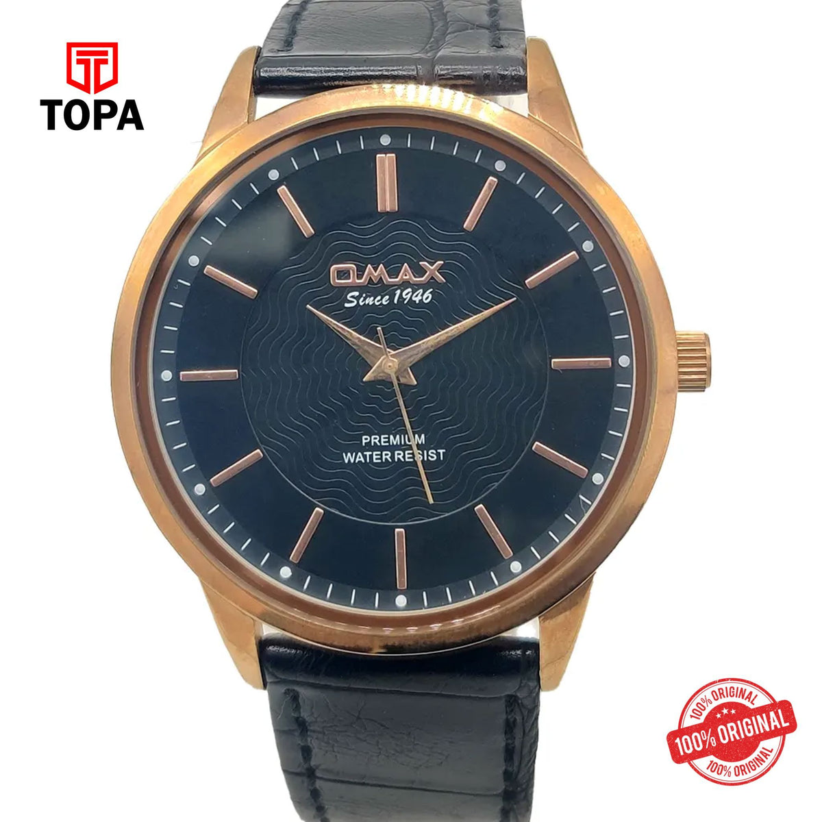 Topa Omax-SX05R22I-Leather-Band-Men-Watch - Product Image 1
