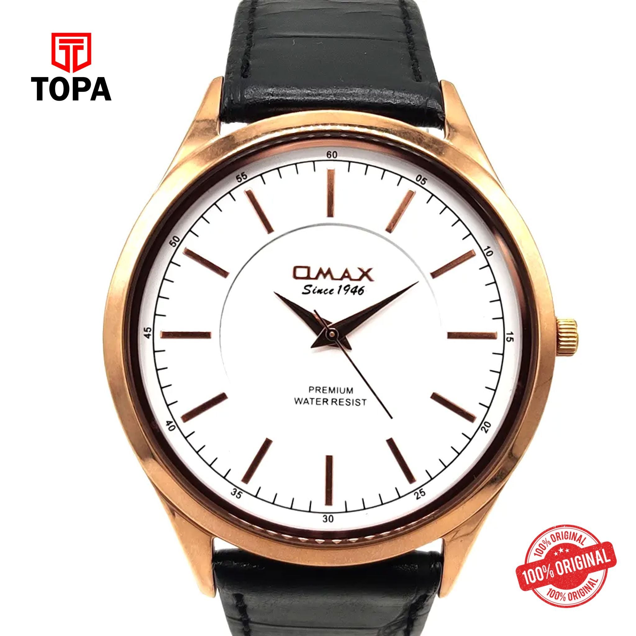 Topa Omax-SX07R32I-Leather-Band-Men-Watch - Product Image 1