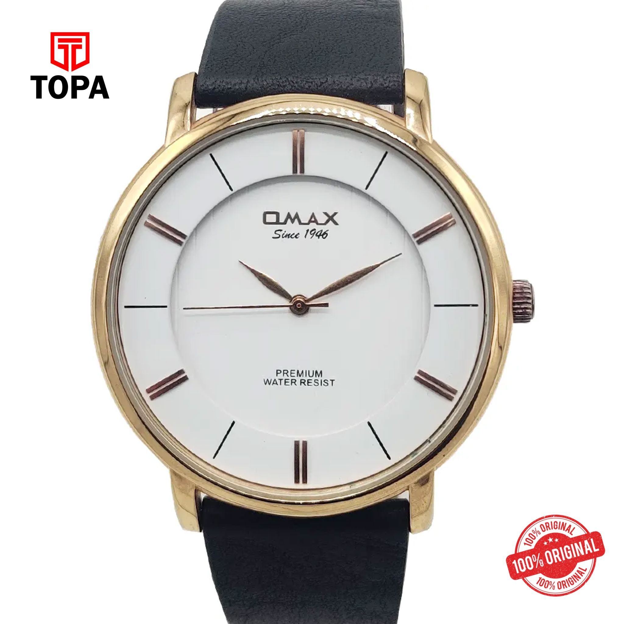 Topa Omax-SX70016B03-Leather-Band-Men-Watch - Product Image 1