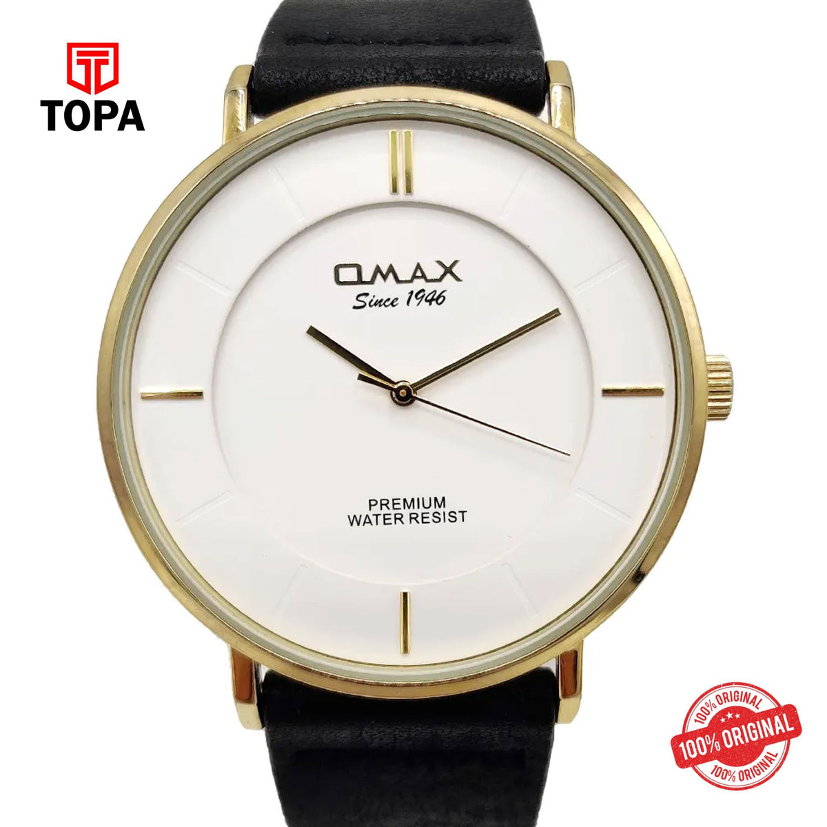 Topa Omax-SX7001IB13-Leather-Band-Men-Watch - Product Image 1
