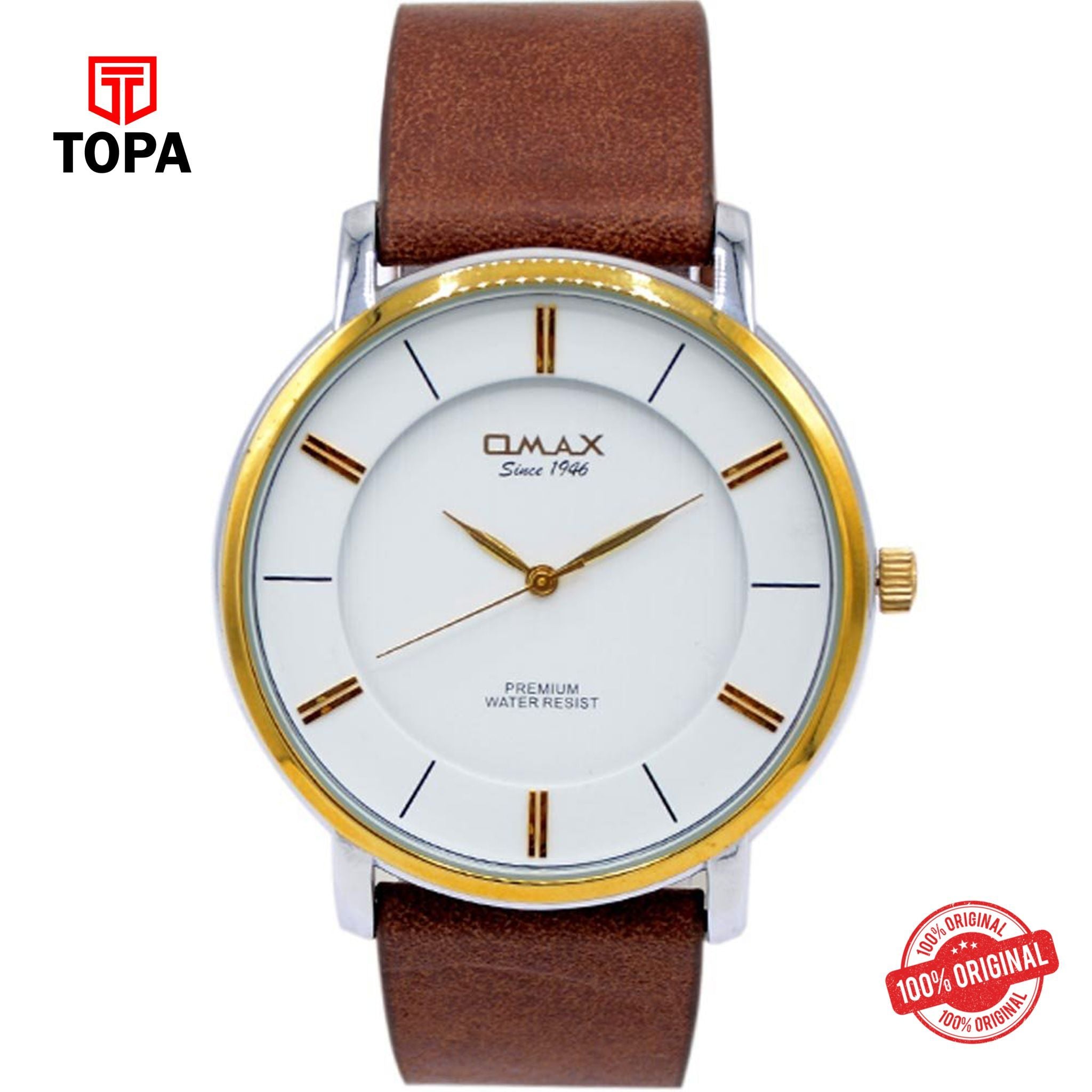 Topa Omax-SX7001NQ03-Leather-Band-Men-Watch - Product Image 1