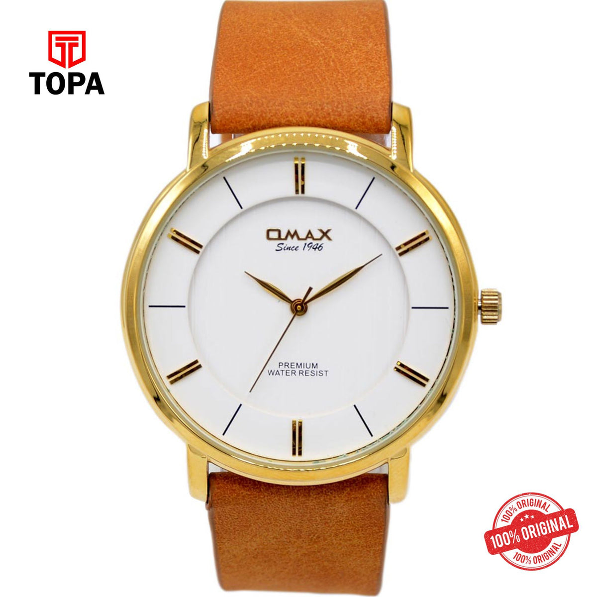 Topa Omax-SX7001QQ23-Leather-Band-Men-Watch - Product Image 1