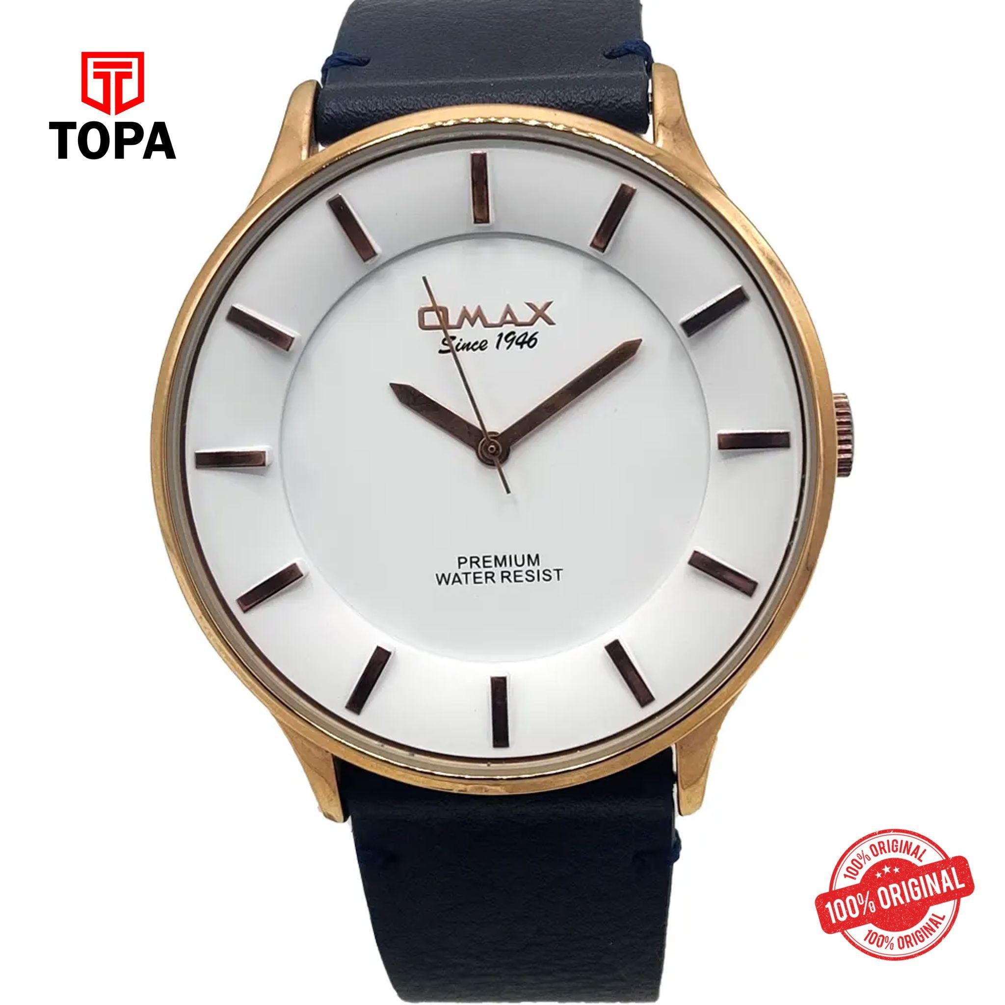 Topa Omax-SX70036B03-Leather-Band-Men-Watch - Product Image 1