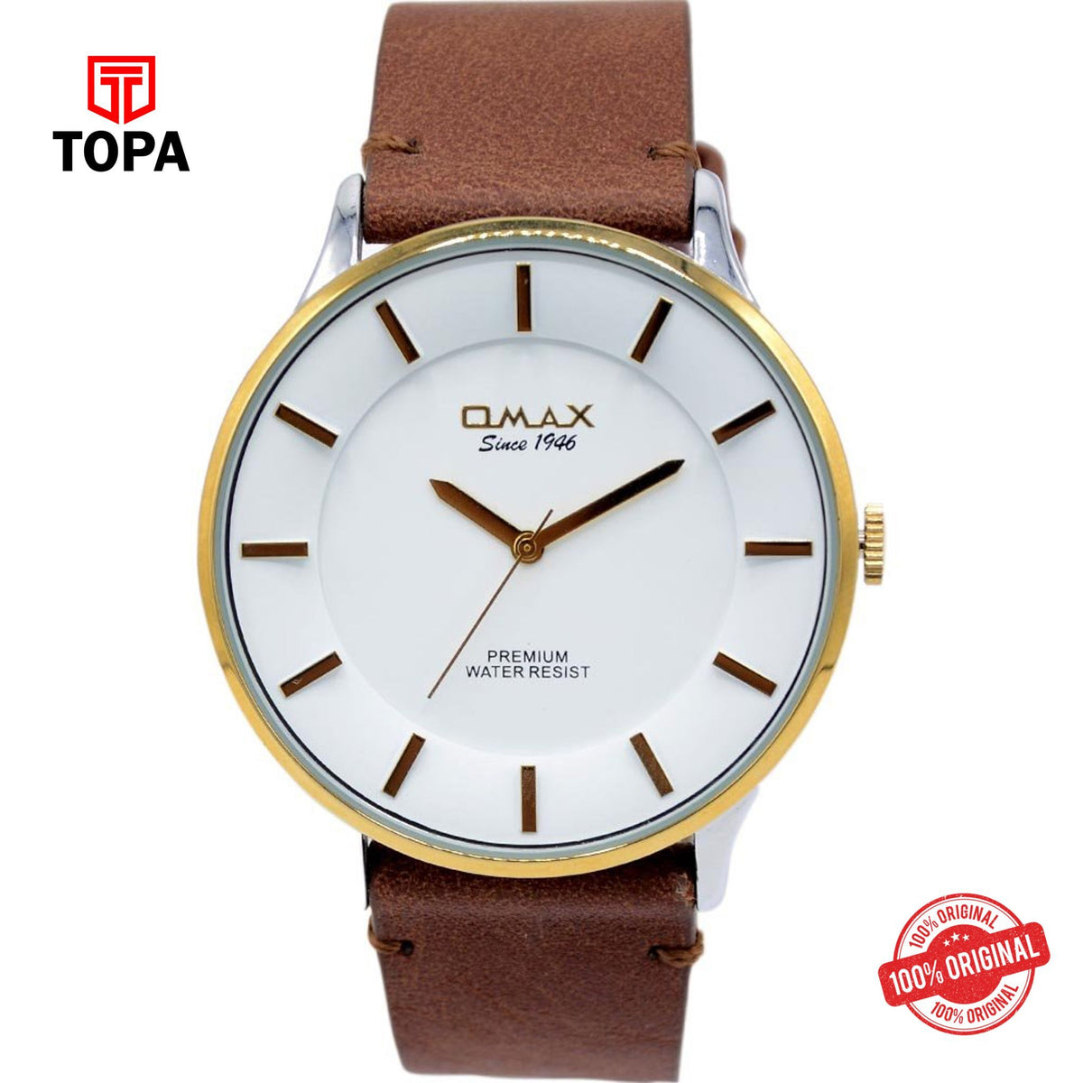 Topa Omax-SX7003NQ13-Leather-Band-Men-Watch - Product Image 1