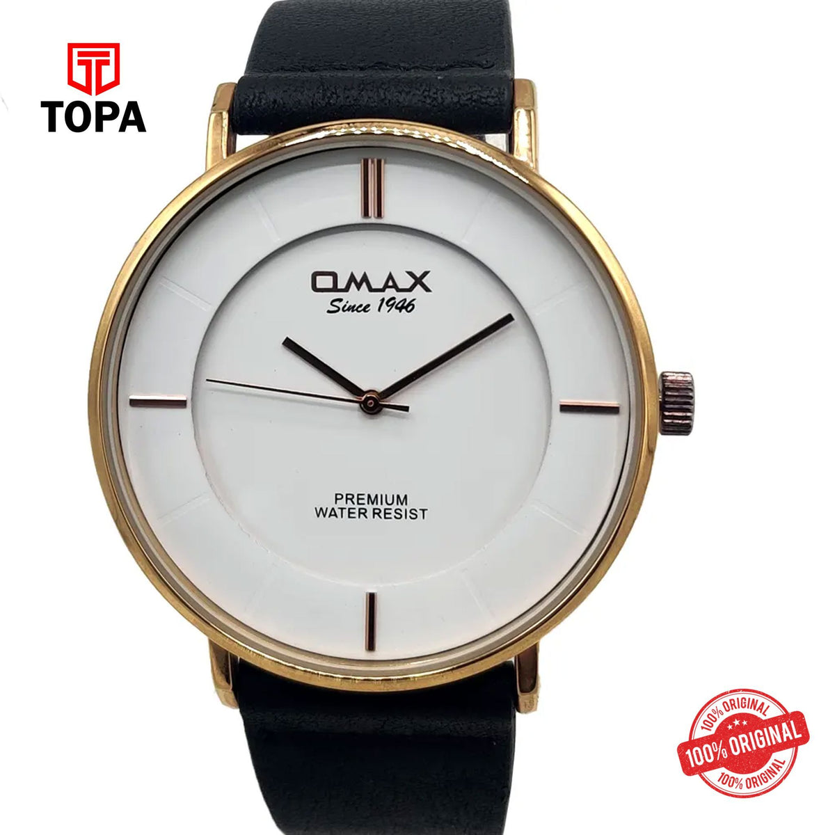 Topa Omax-SX70056B03-Leather-Band-Men-Watch - Product Image 1
