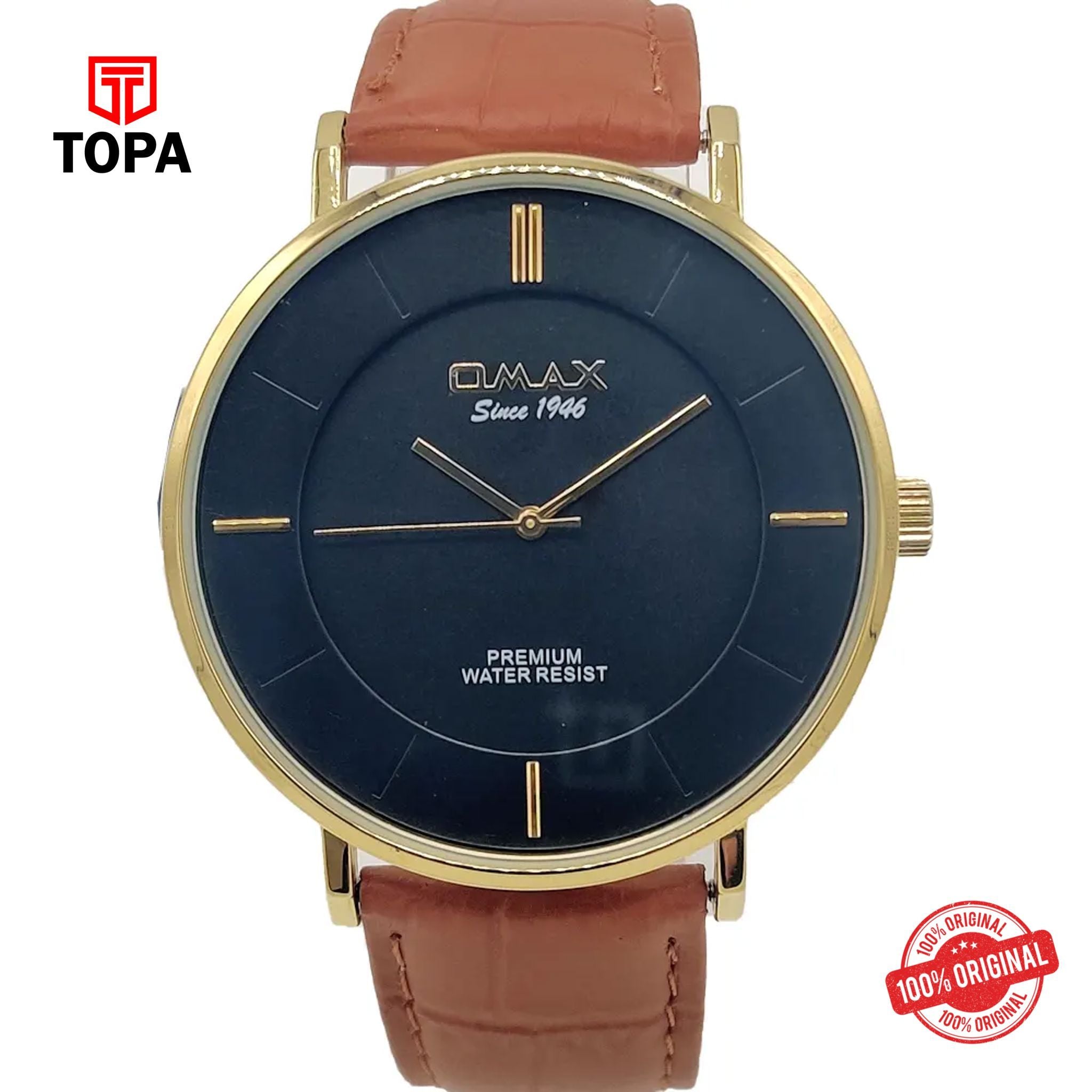 Topa Omax-SX7005NB03-Leather-Band-Men-Watch - Product Image 1