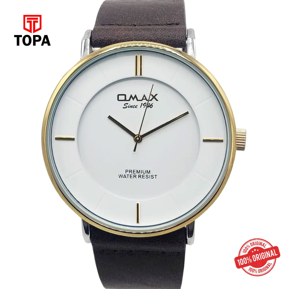 Topa Omax-SX7005NQ03-Leather-Band-Men-Watch - Product Image 1