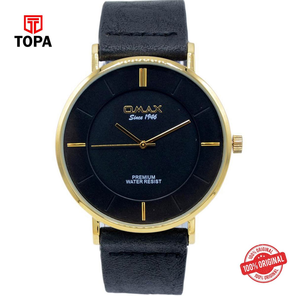 Topa Omax-SX7005QB02-Leather-Band-Men-Watch - Product Image 1