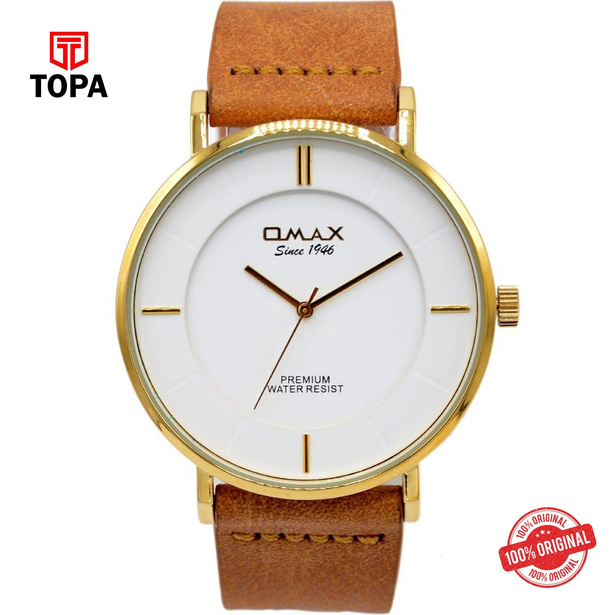 Topa Omax-SX7005QQ23-Leather-Band-Men-Watch - Product Image 1