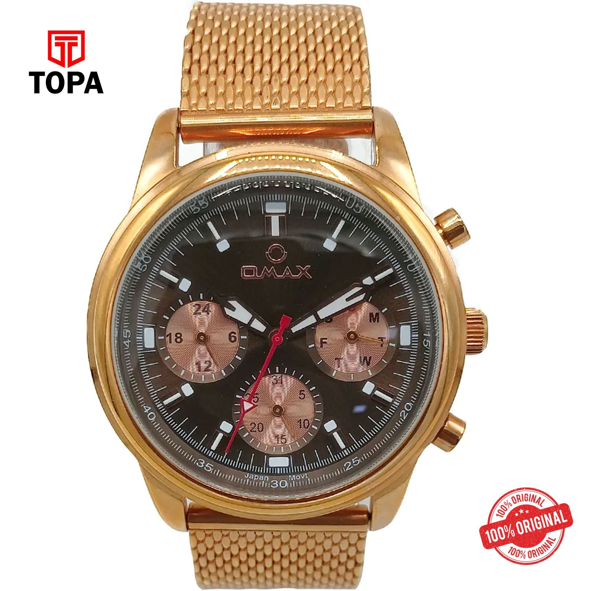Topa Omax-VC01R58I-Mesh-Band-Men-Watch - Product Image 1