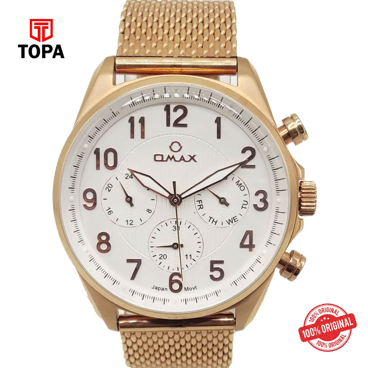 Topa Omax-VC05R38I-Mesh-Band-Men-Watch - Product Image 1