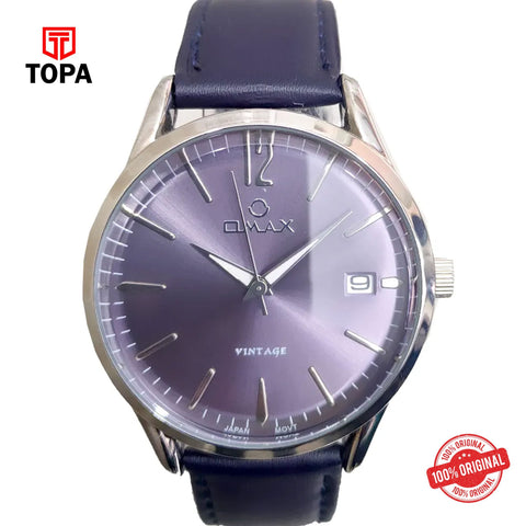Topa Omax-VC06-CH-BLU-Leather-Band-Men-Watch - Product Image 1