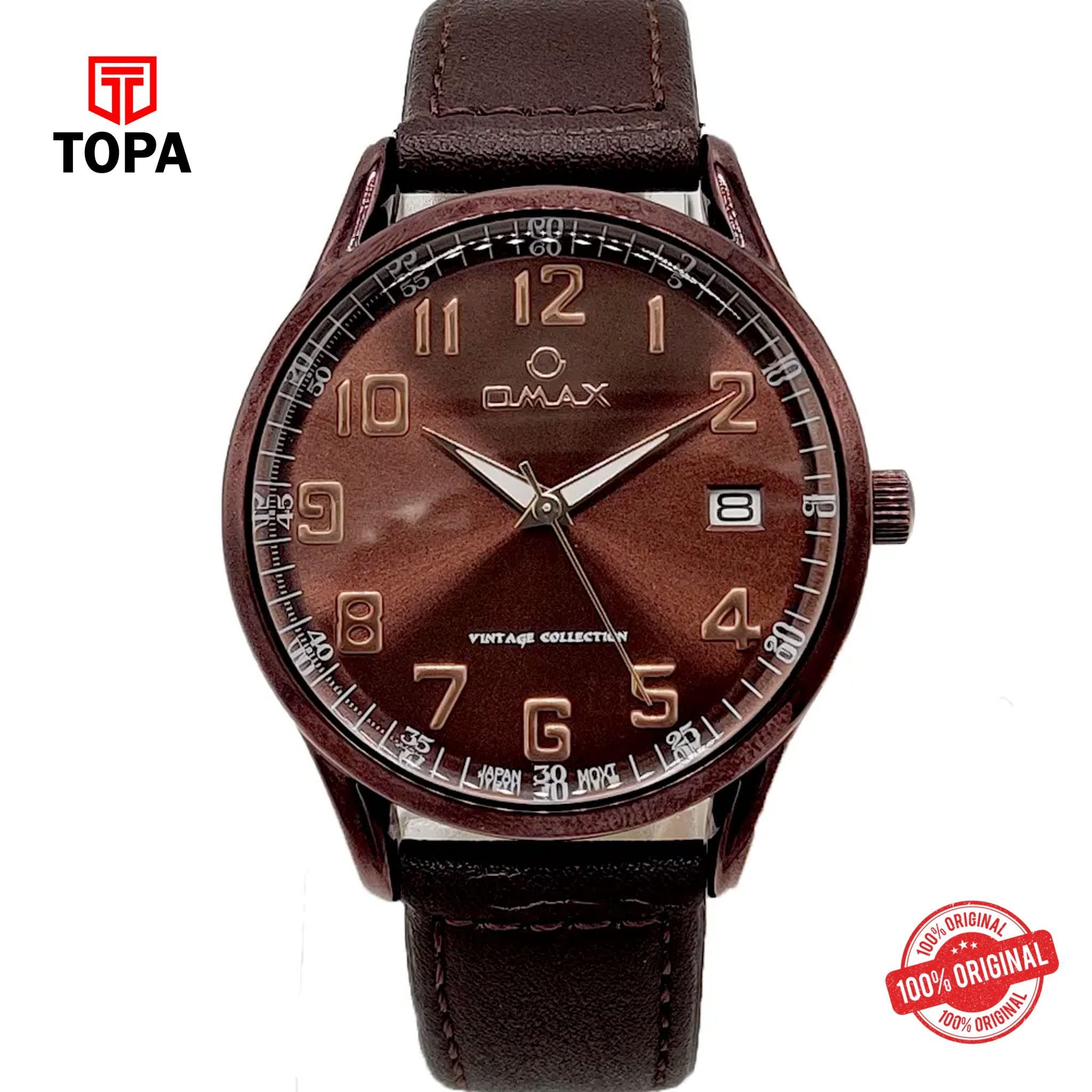 Topa Omax-VC09F55A-Leather-Band-Men-Watch - Product Image 1