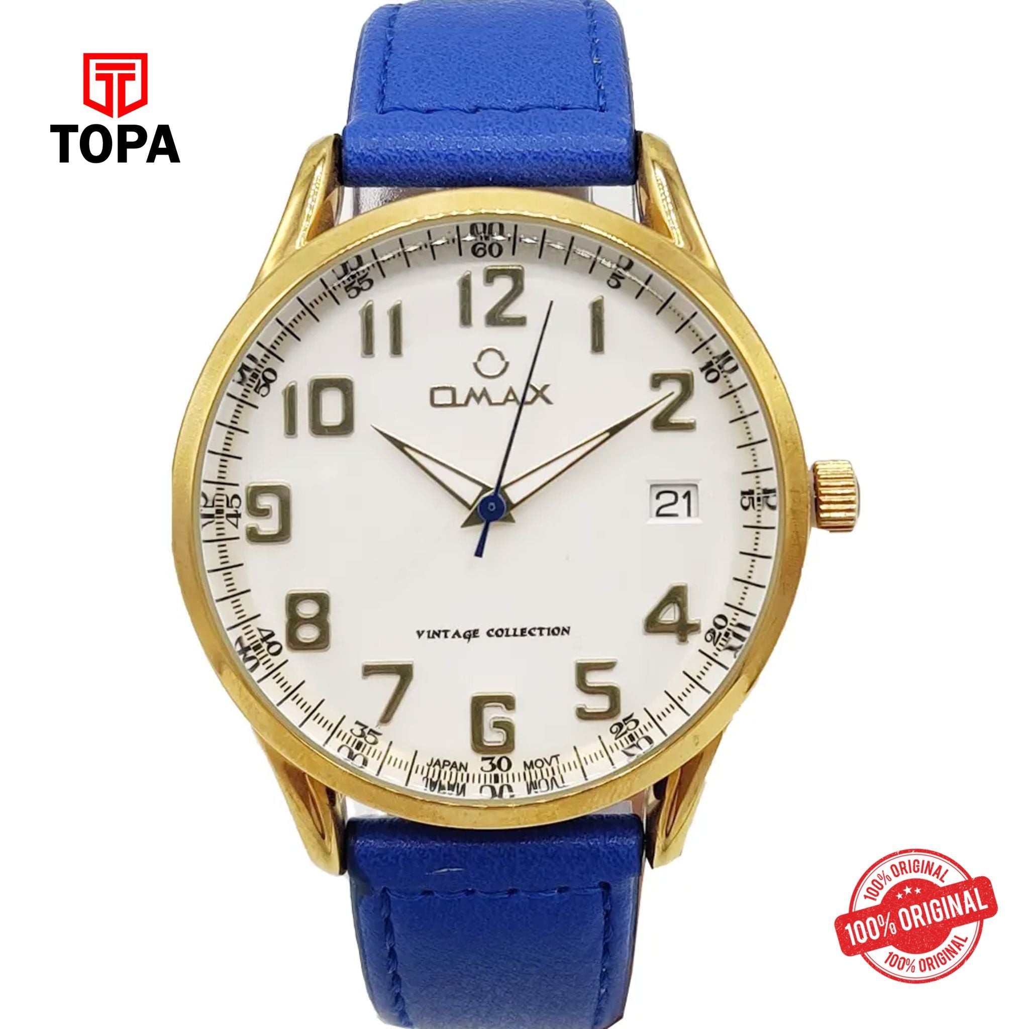 Topa Omax-VC09G64A-Leather-Band-Men-Watch - Product Image 1