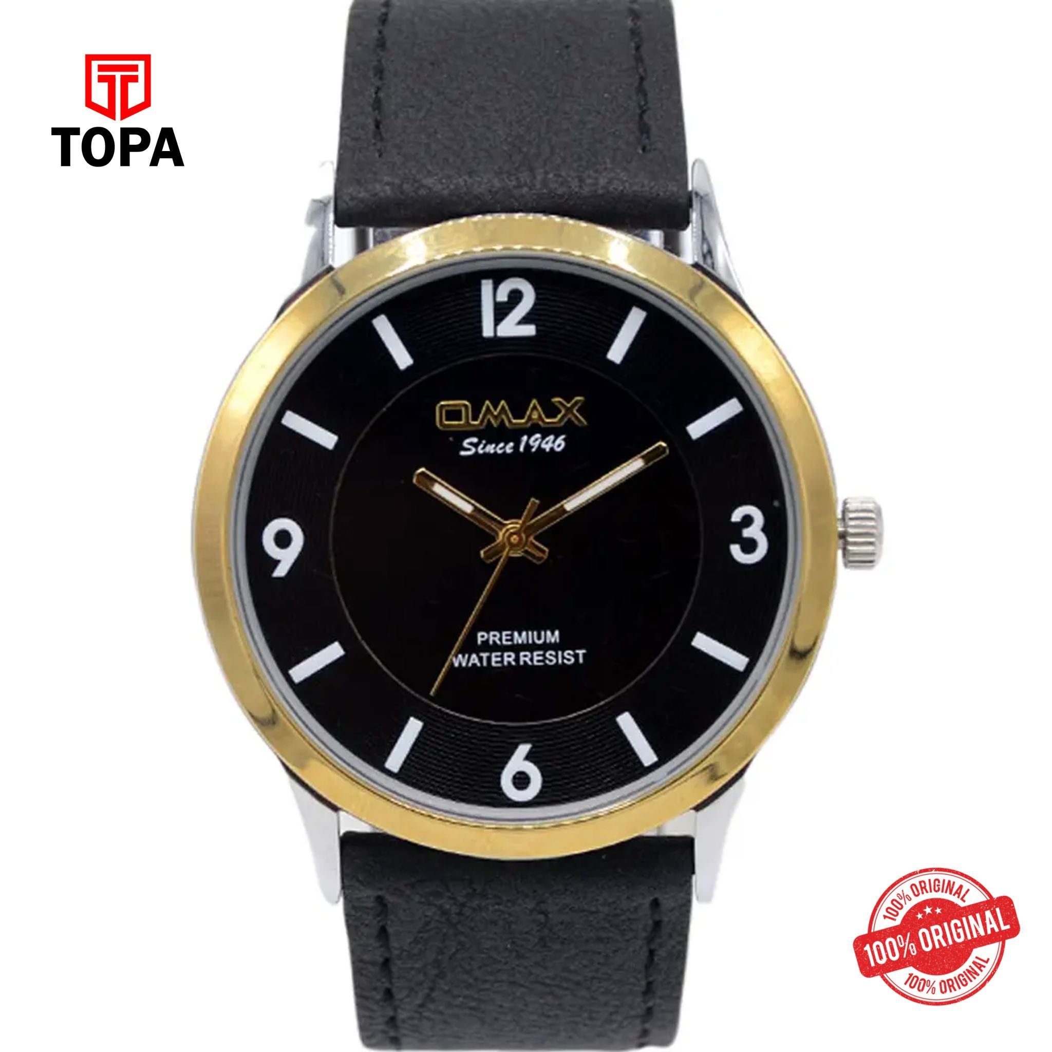 Topa Omax-W001T22A-Leather-Band-Men-Watch - Product Image 1