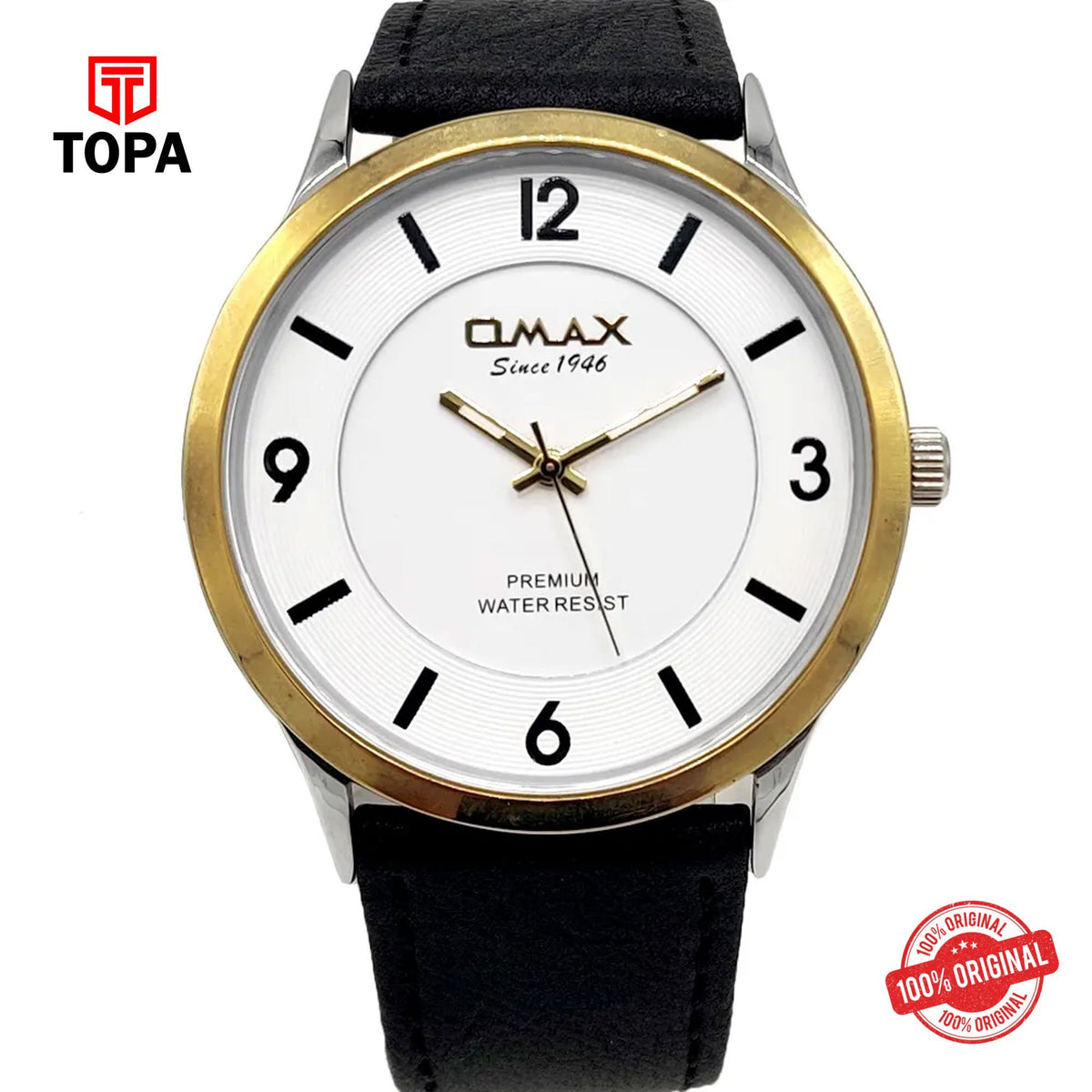 Topa Omax-W001T32A-Leather-Band-Men-Watch - Product Image 1