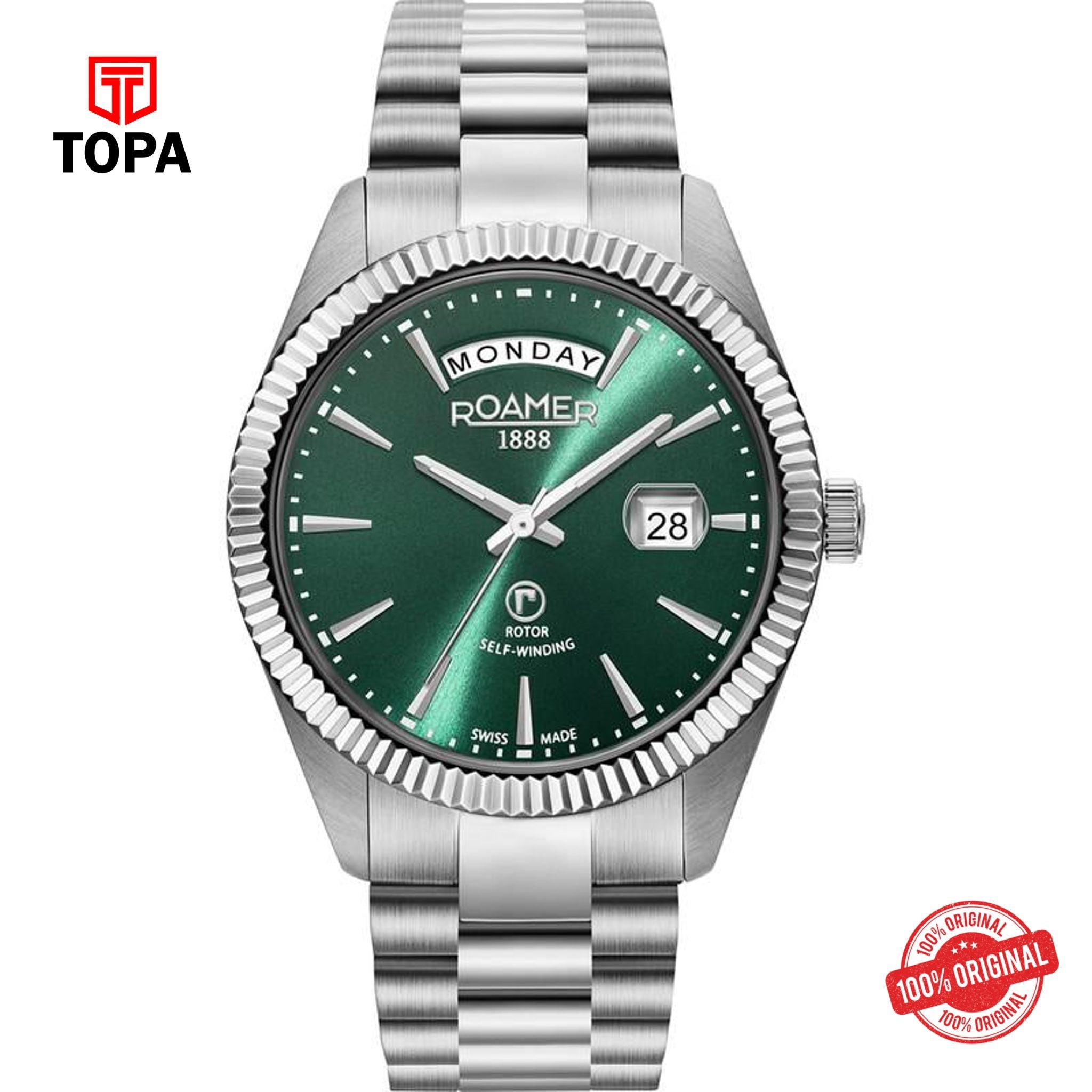Topa ROAMER -981662 41 75 90 - Men's Green Mechanical Watch - Product Image 1