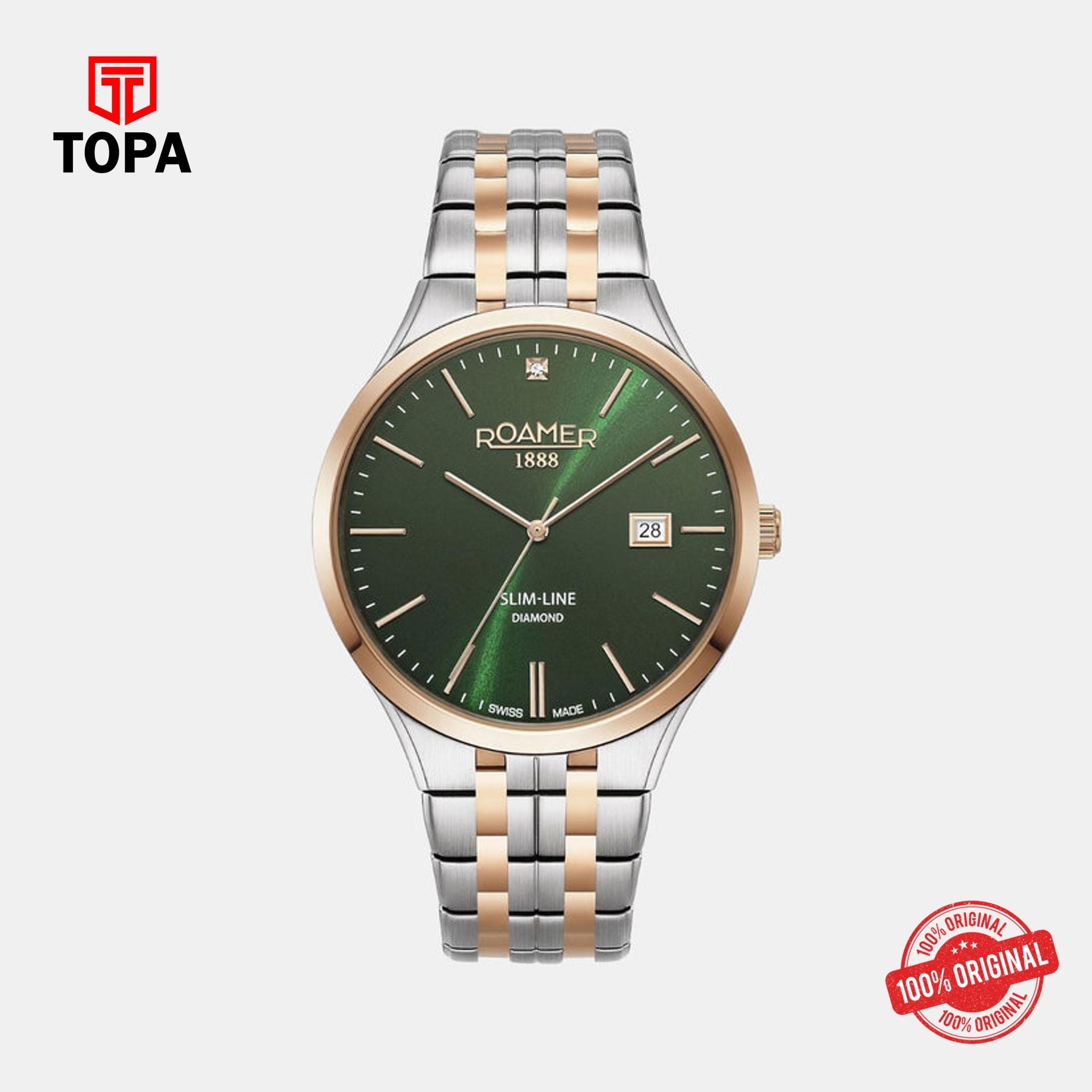 Topa Roamer -864833 49 75 50 - SLIM LINE Diamond Quartz Watch for Men's - Product Image 1