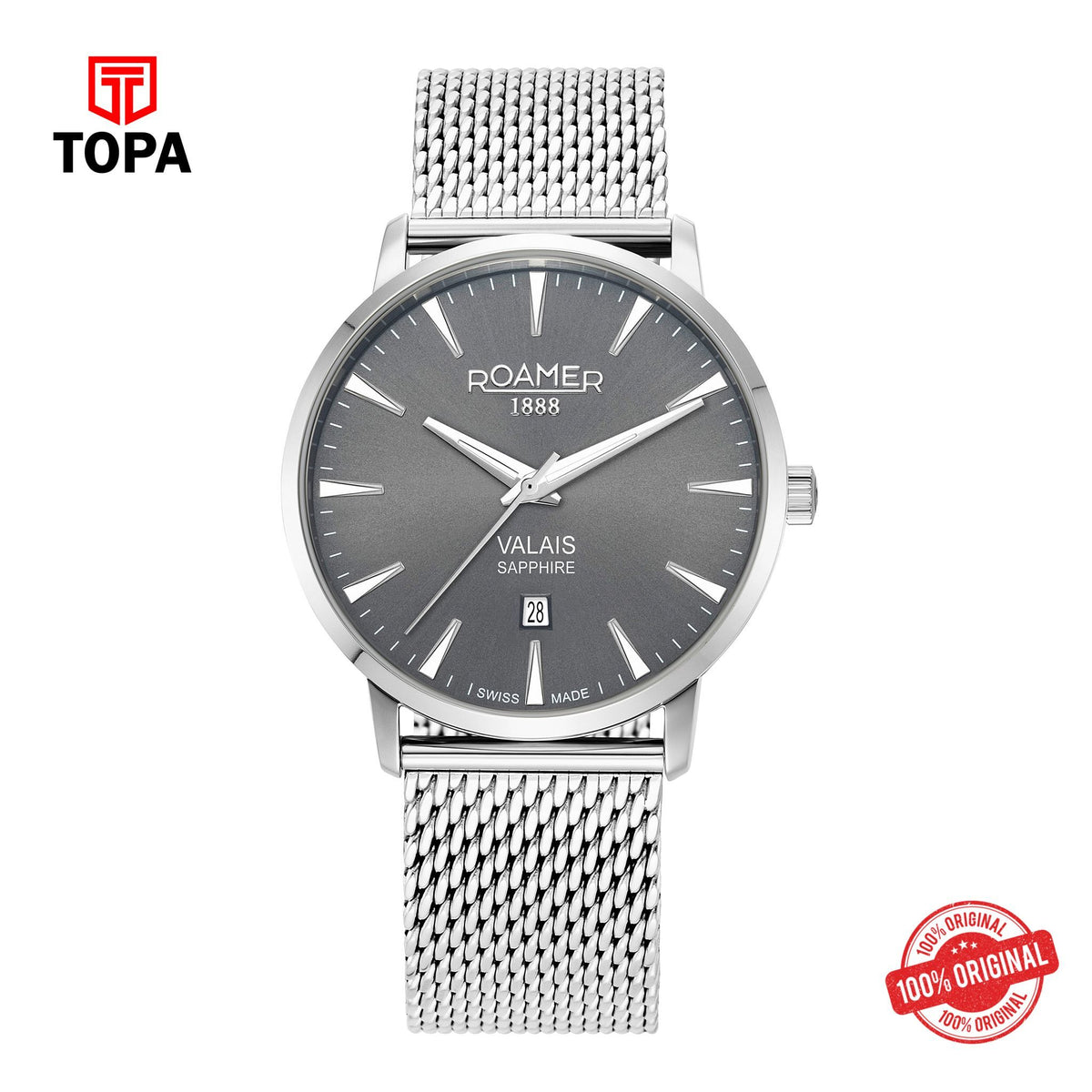 Topa Roamer -988833 41 55 05 - VALAIS Leather Straps Quartz Watch Set for Men's - Product Image 1