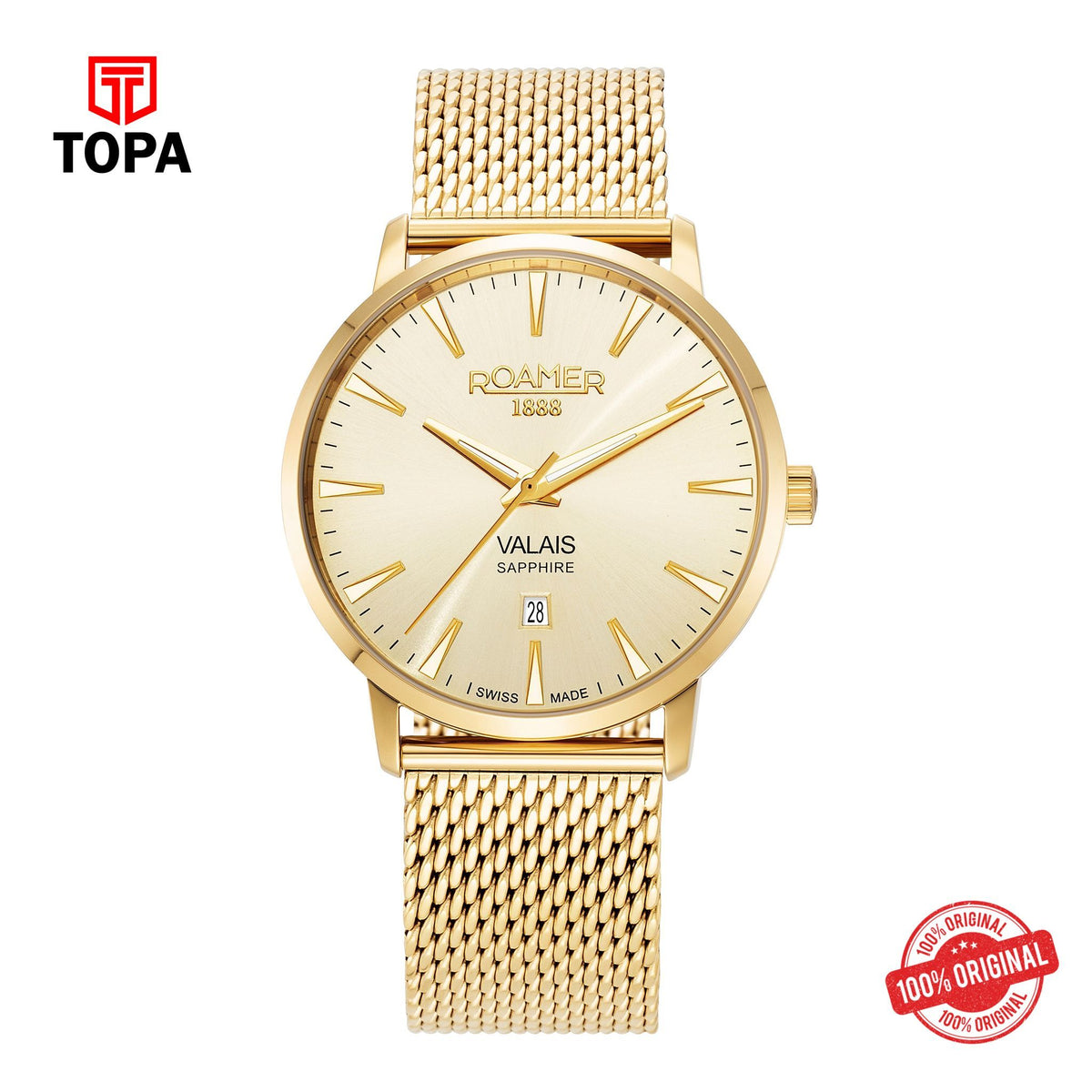 Topa Roamer -988833 48 35 05 - VALAIS Leather Straps Quartz Watch Set for Men's - Product Image 1