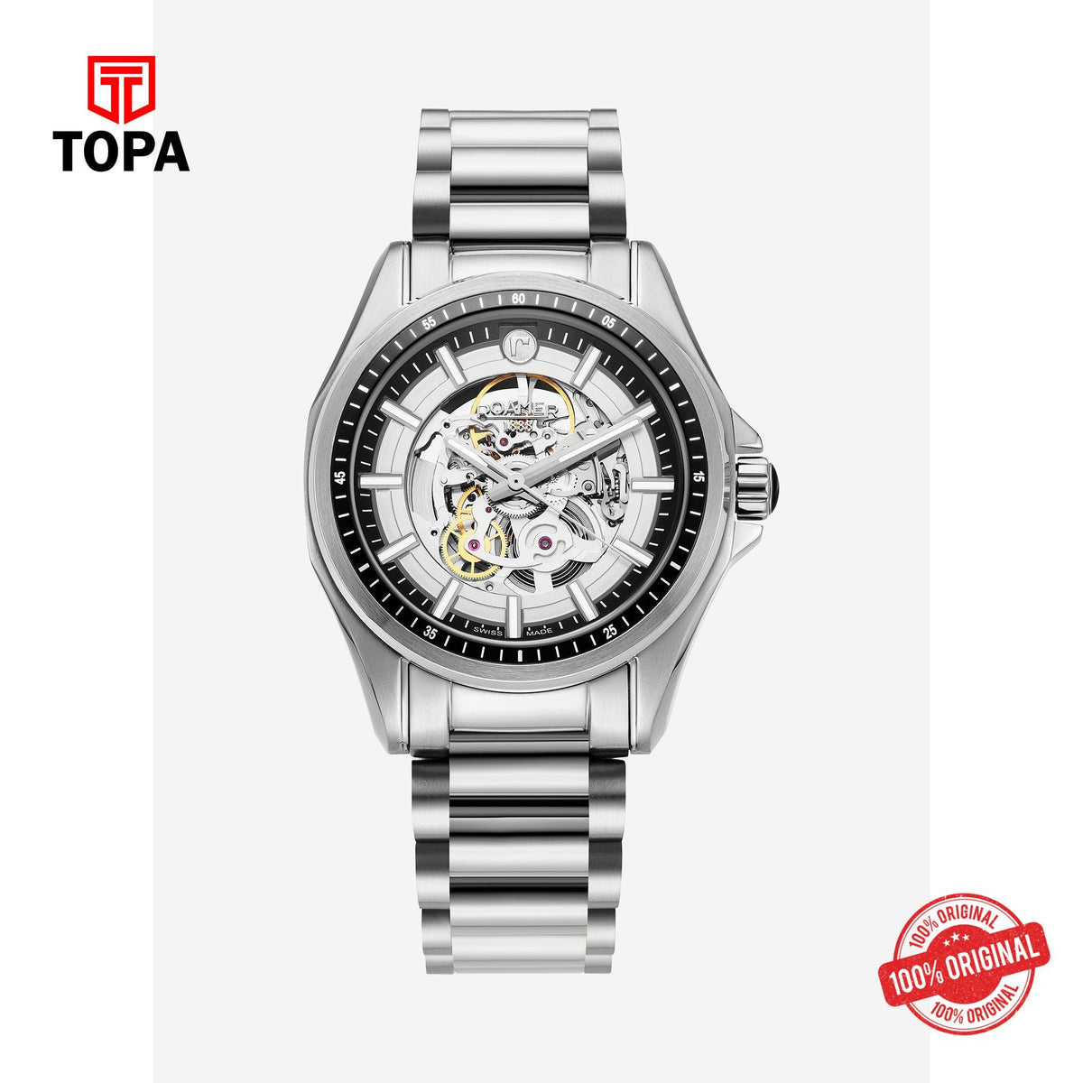 Topa Roamer - 220984 41 55 20 - ROCKSHELL MARK III SKELETON Stainless Steel Watch for Men's - Product Image 1
