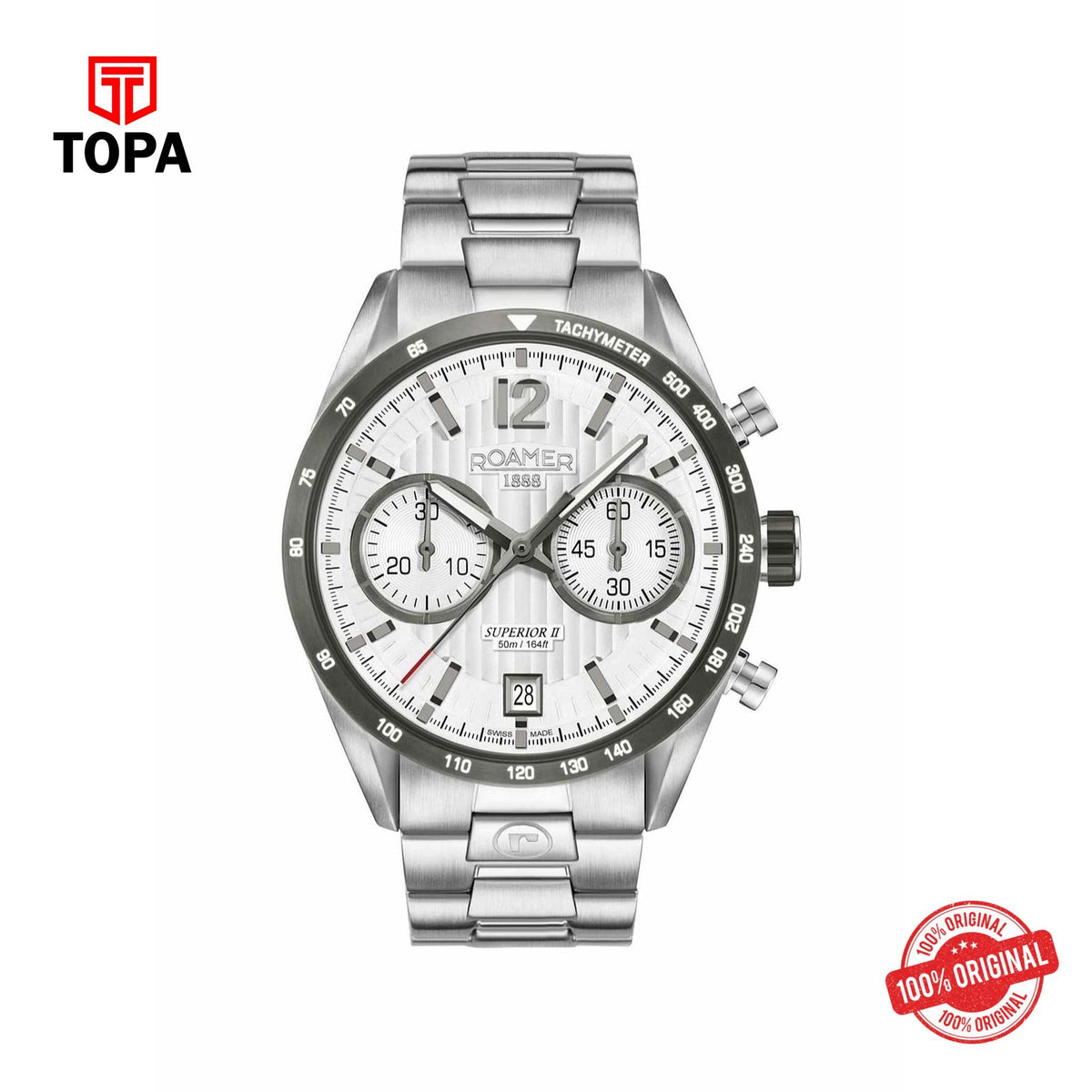 Topa Roamer - 510902 41 14 50 - Silver gents quartz Watch - Product Image 1