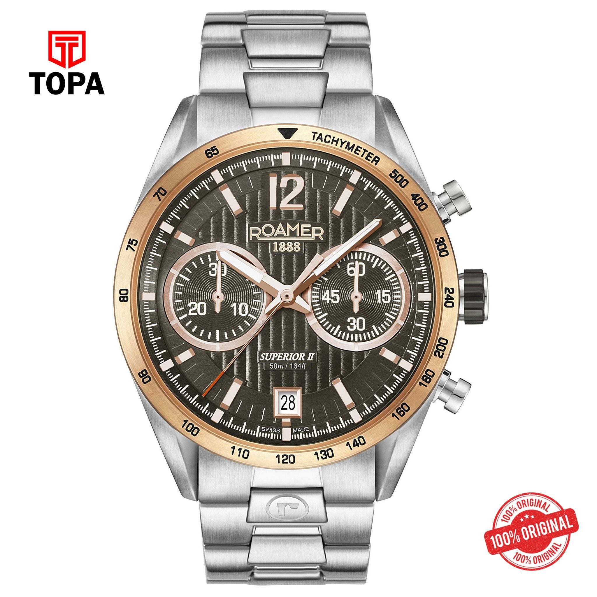 Topa Roamer - 510902 49 64 50  - SUPERIOR CHRONO II Stainless Steel Watch For Men's - Product Image 1