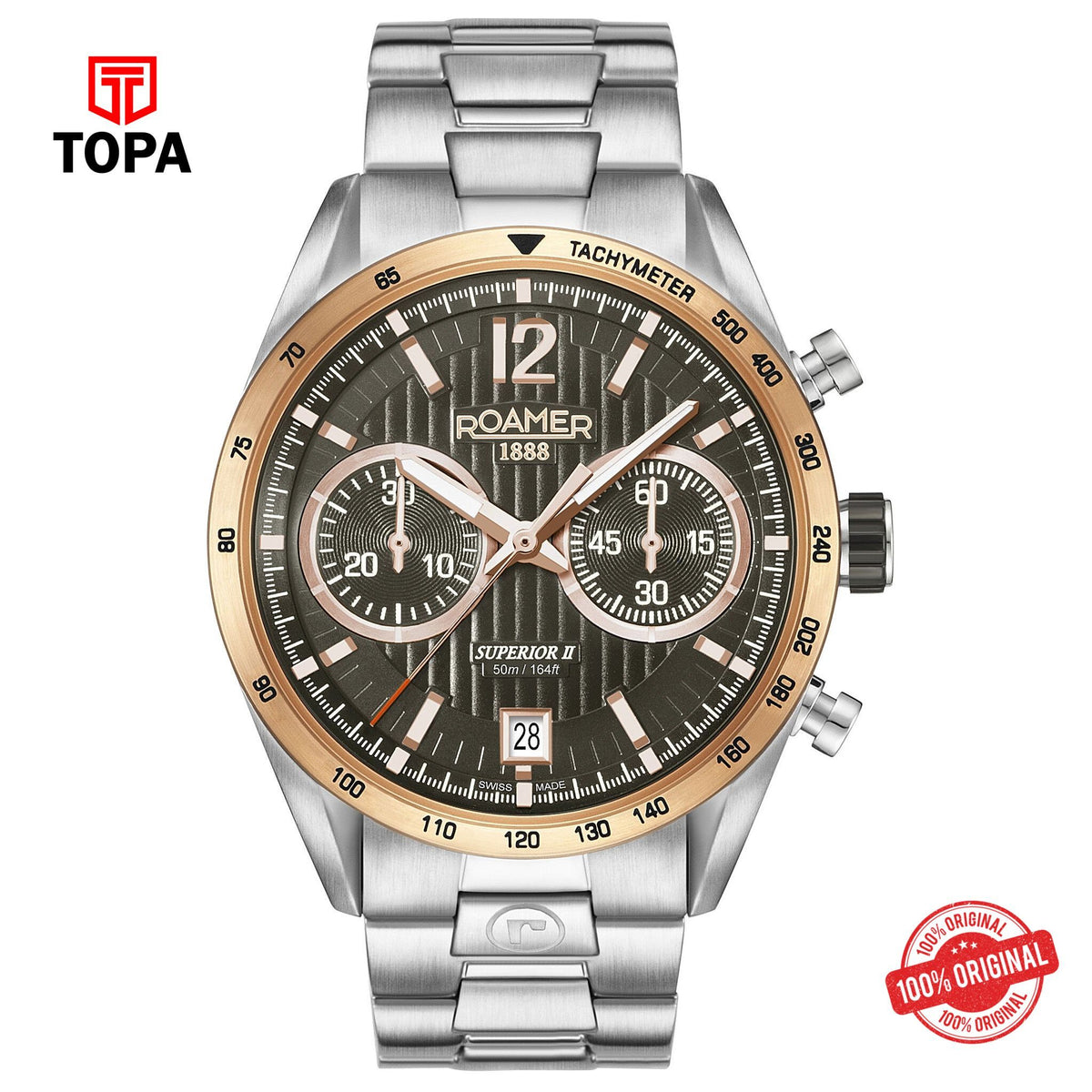 Topa Roamer - 510902 49 64 50  - SUPERIOR CHRONO II Stainless Steel Watch For Men's - Product Image 1