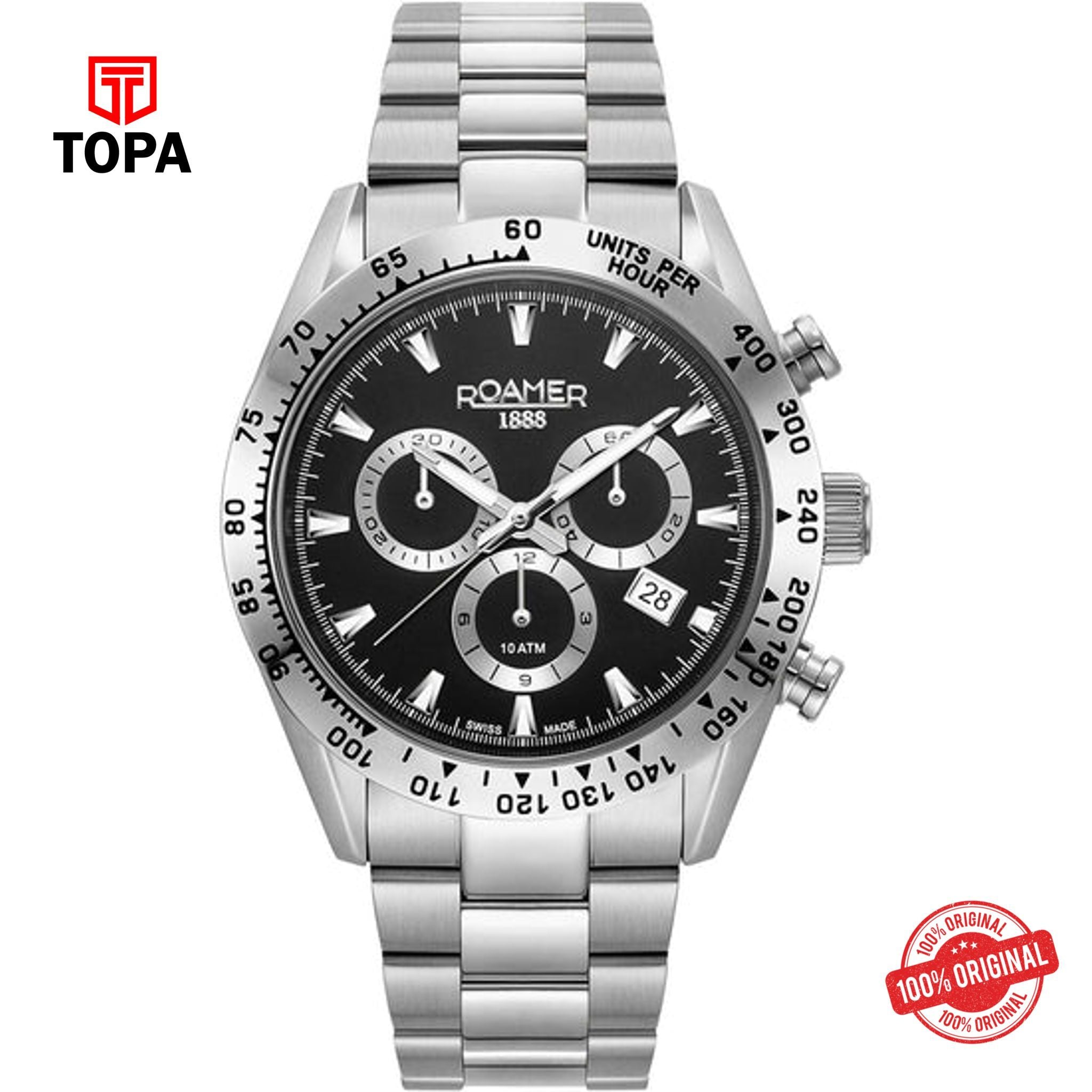 Topa Roamer - 850837 41 55 20 - MONZA Chronograph Stainless Steel Watch For Men's - Product Image 1
