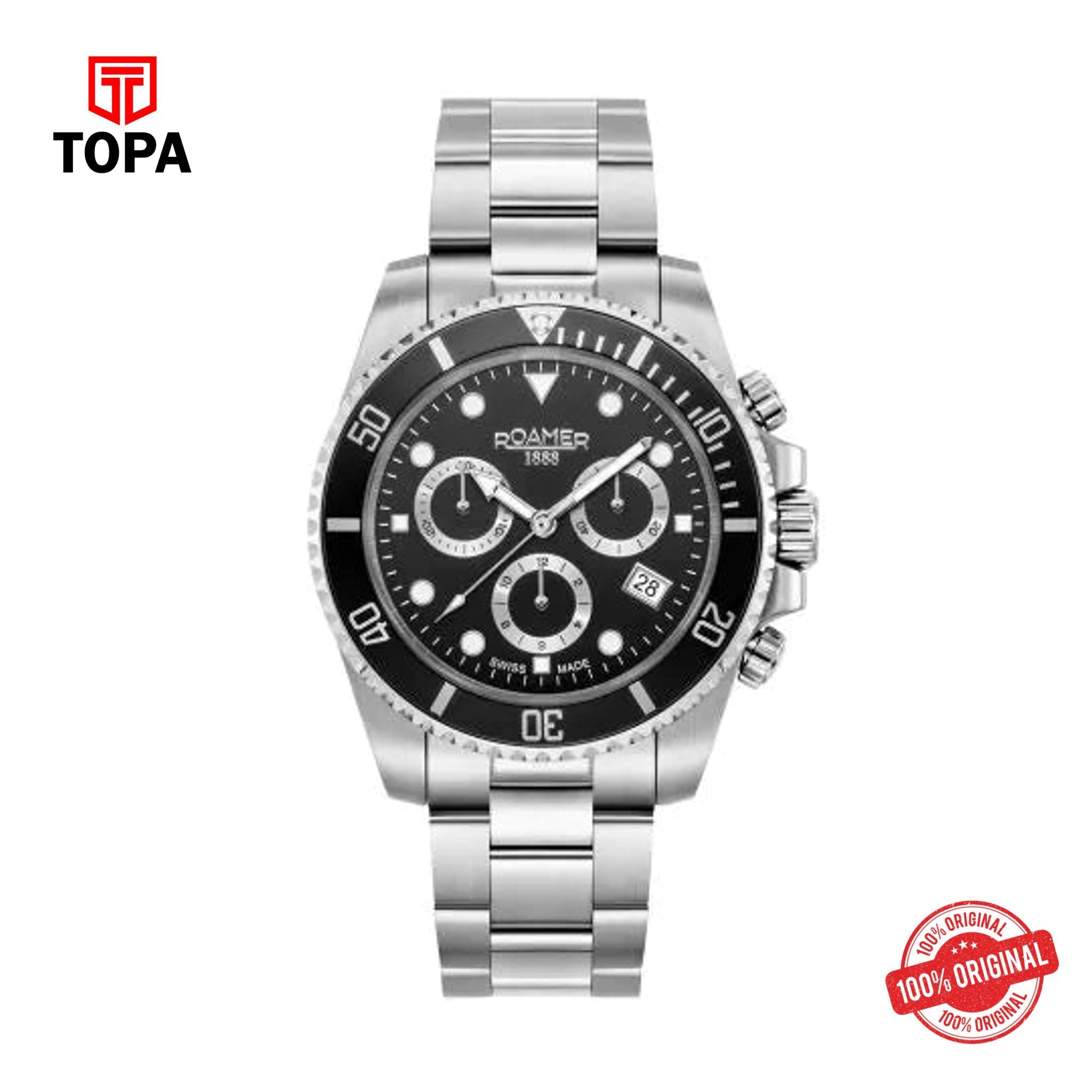 Topa Roamer - 851837 41 55 20 - Deep Sea Chronograph Stainless Steel Watch For Men's - Product Image 1