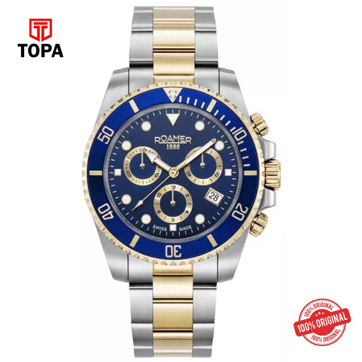 Topa Roamer - 851837 47 45 20 - Deep Sea Chronograph Stainless Steel Watch For Men's - Product Image 1