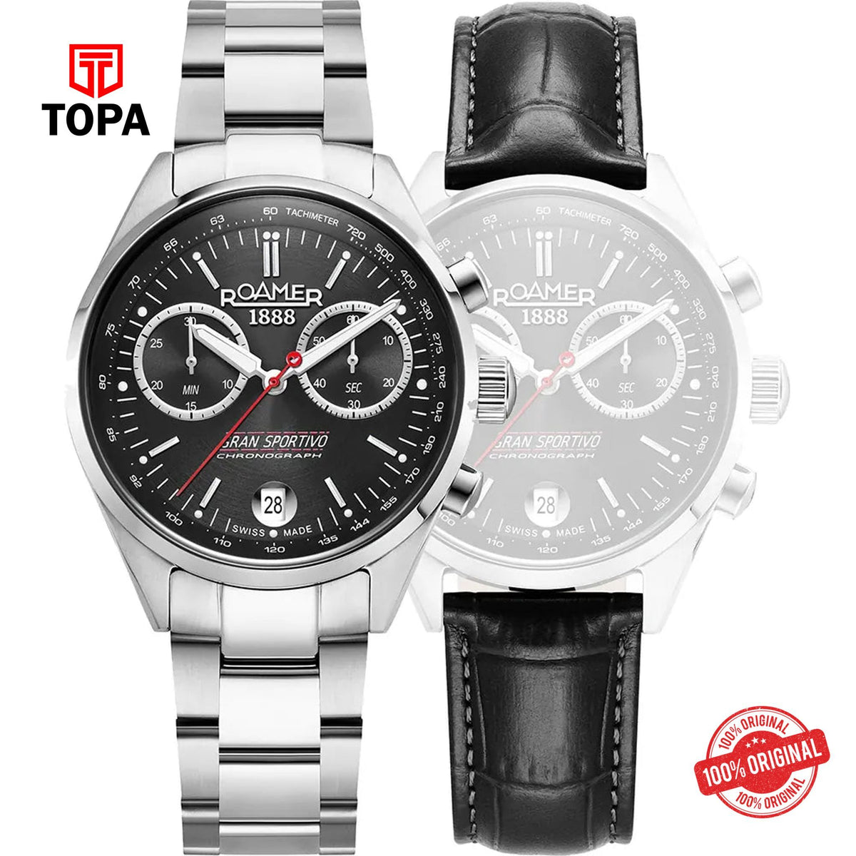 Topa Roamer - 978818 41 85 20 - GRAN SPORTIVO  Stainless Steel Watch Set For Men's - Product Image 1