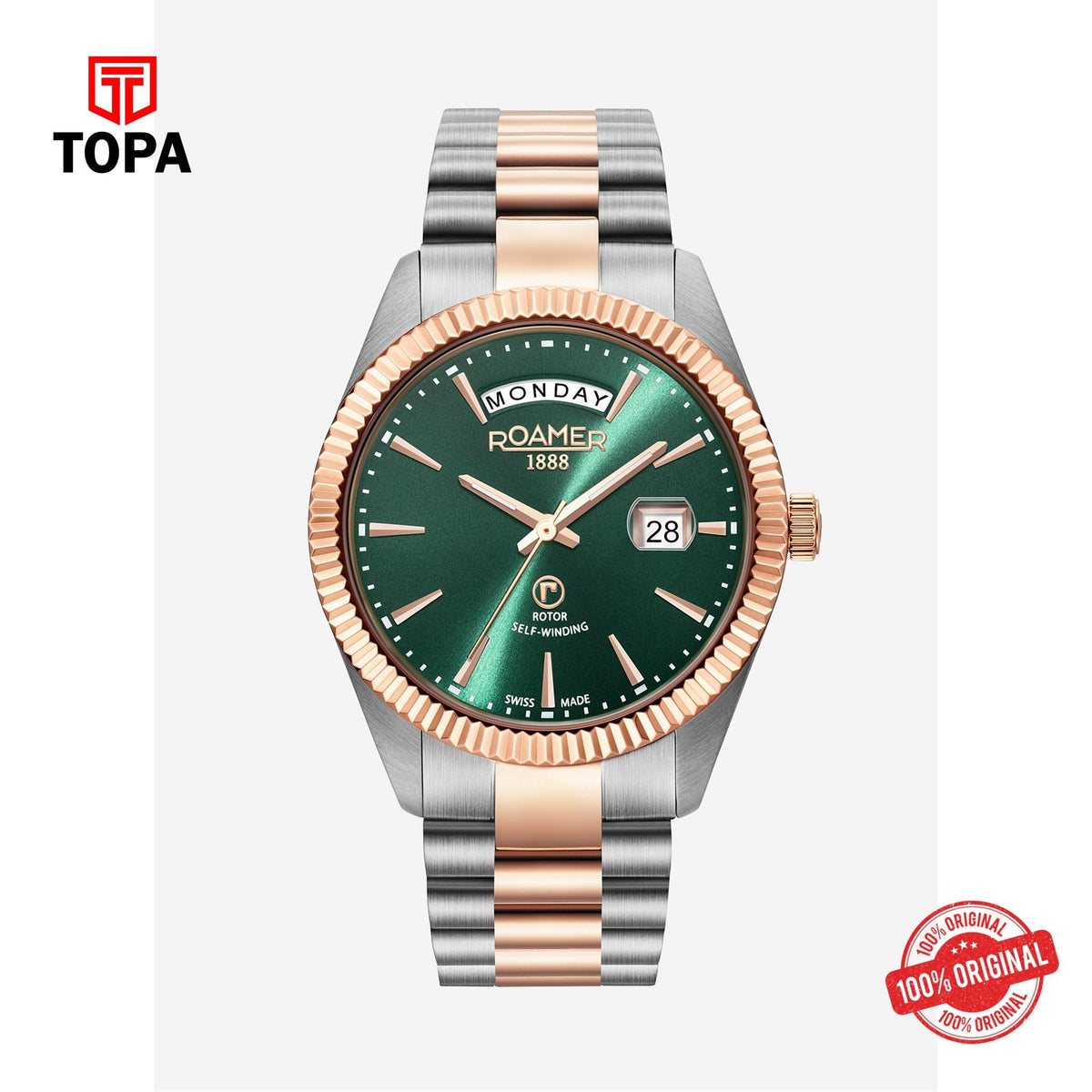 Topa Roamer -  981662 47 75 90 - PRIMELINE DAYDATE Automatic Stainless Steel Watch for Men's - Product Image 1