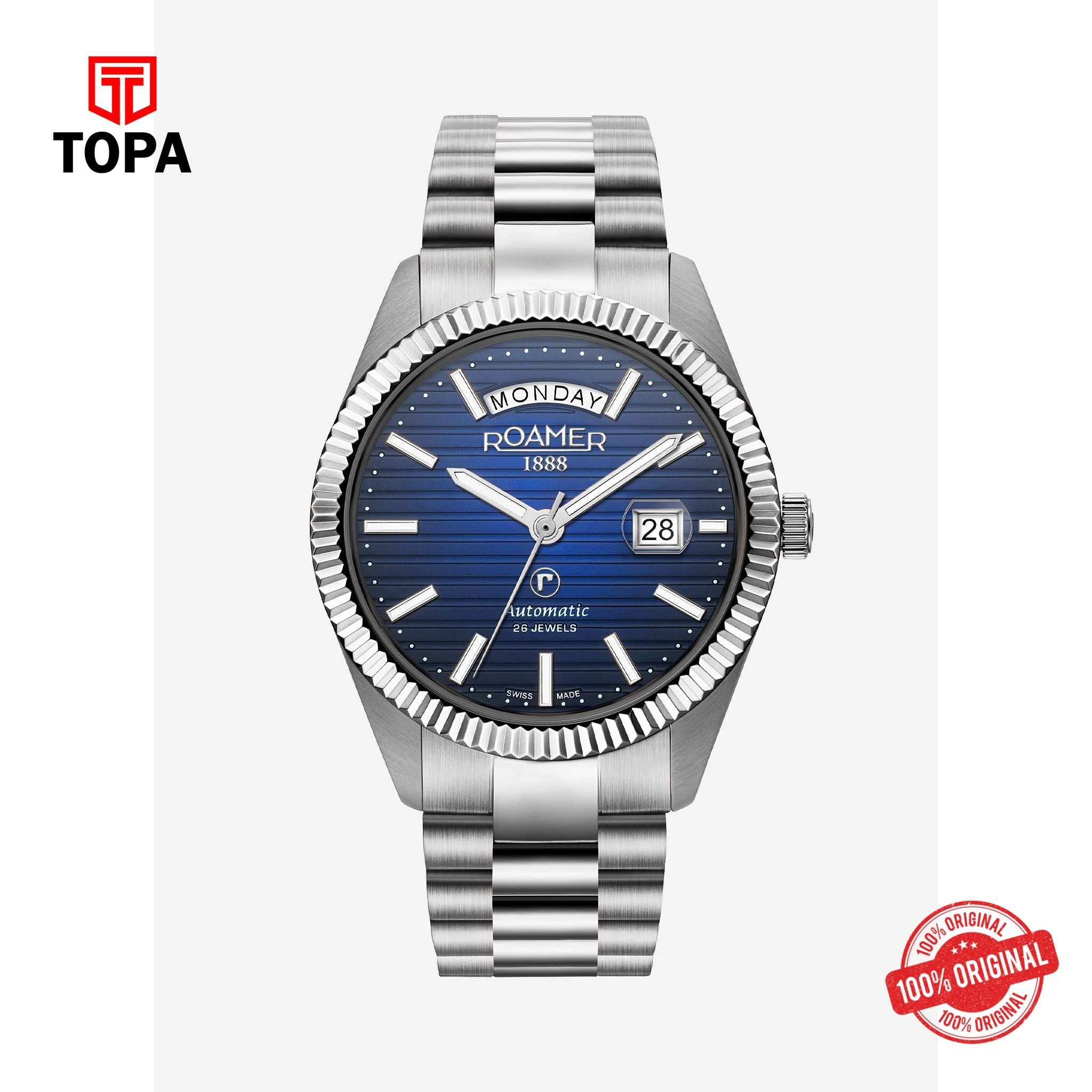 Topa Roamer -  981666 41 45 50 - PRIMELINE DAYDATE II Automatic Stainless Steel Watch for Men's - Product Image 1