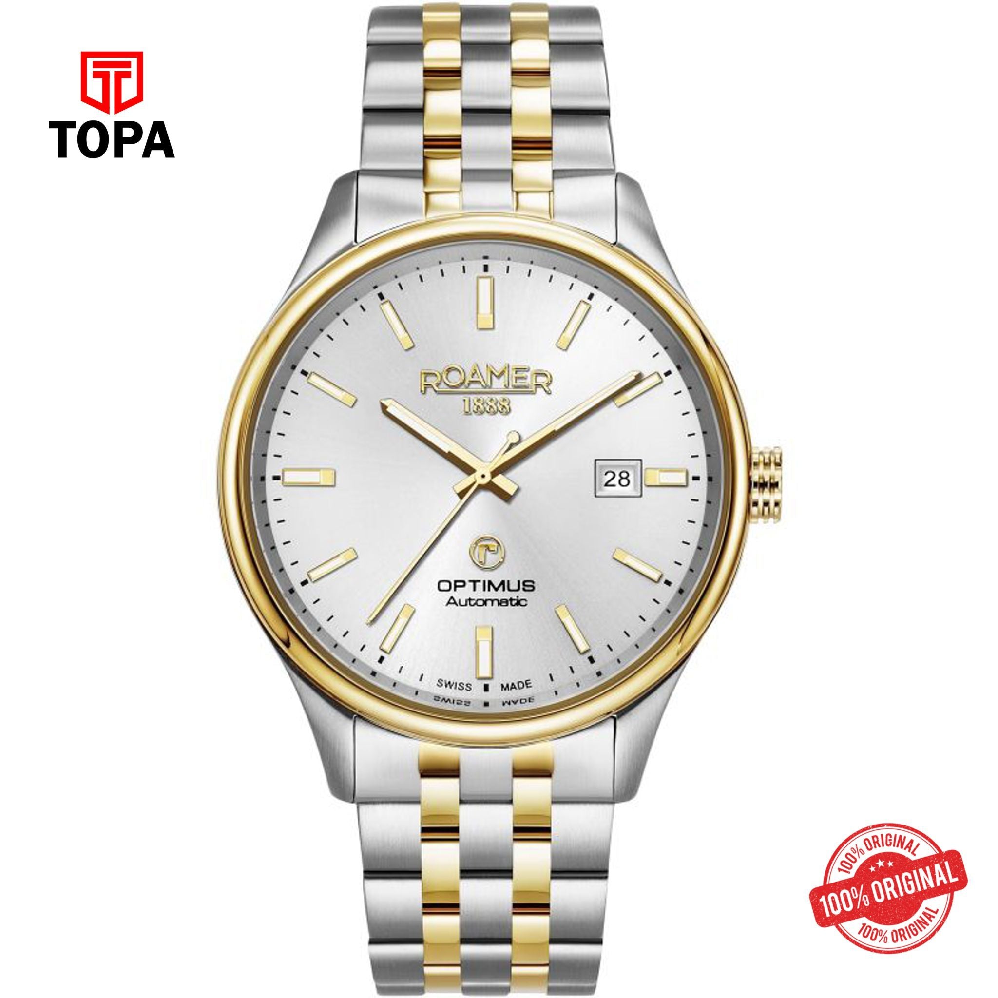 Topa Roamer - 983983 47 15 50 - Optimus Silver Dial Yellow Bracelet Watch - Product Image 1