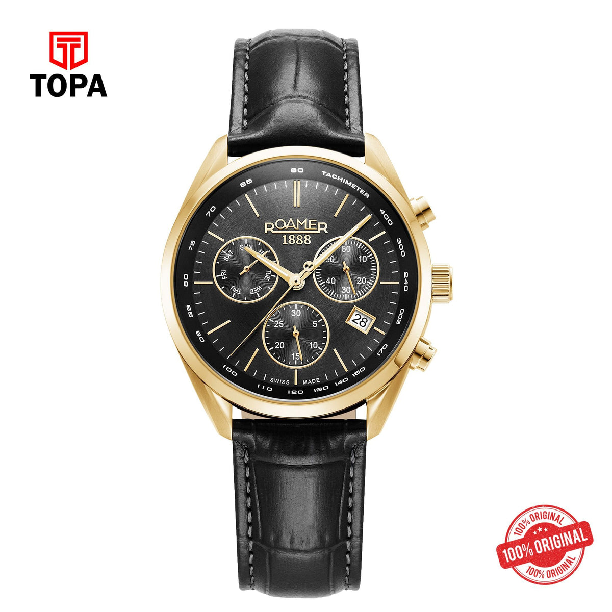 Topa Roamer - 993819 48 85 02 - PRO CHRON Leather Strap Watch For Men's - Product Image 1