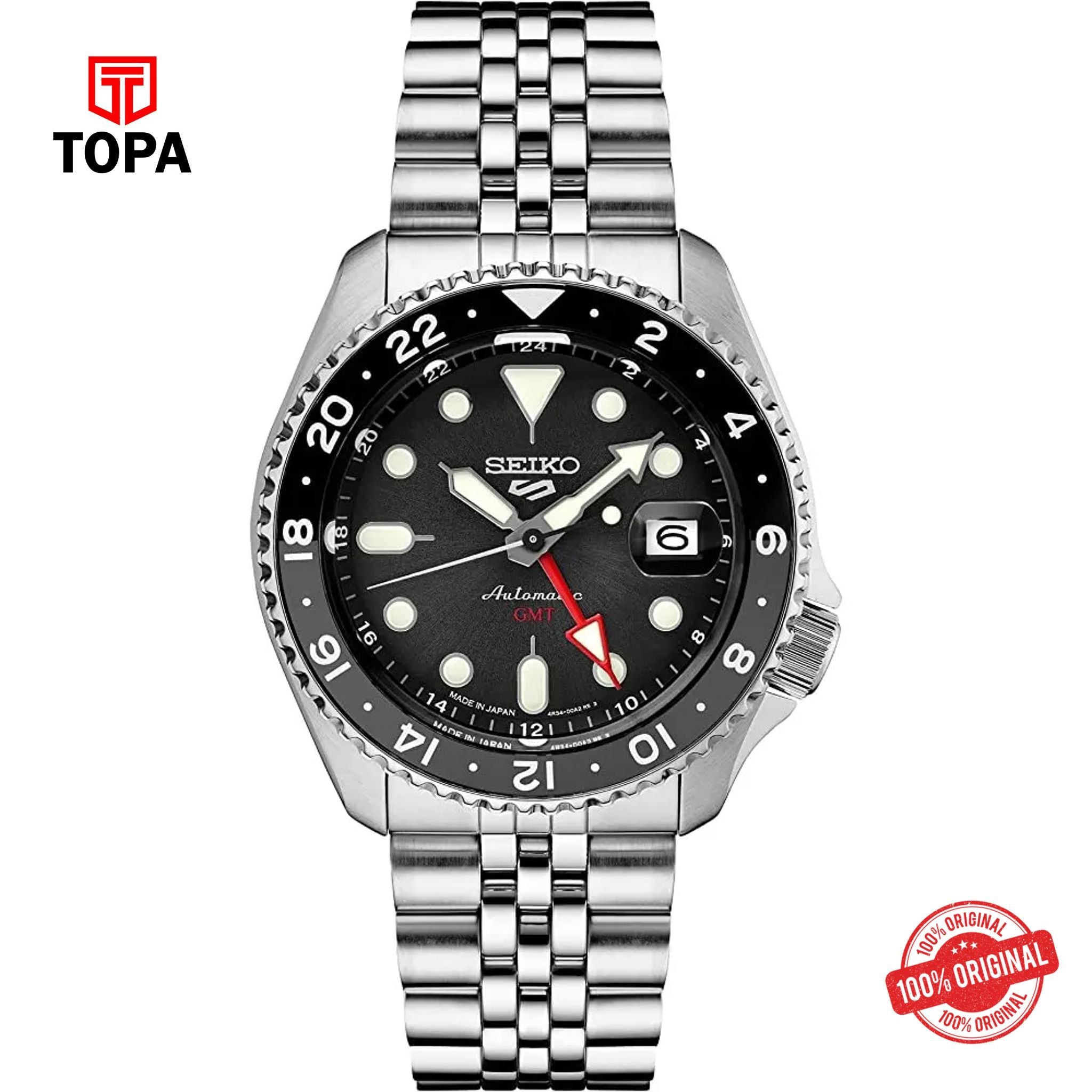 Topa Seiko-5-GMT-SSK001J1-Metal-Band-Men-Watch - Product Image 1