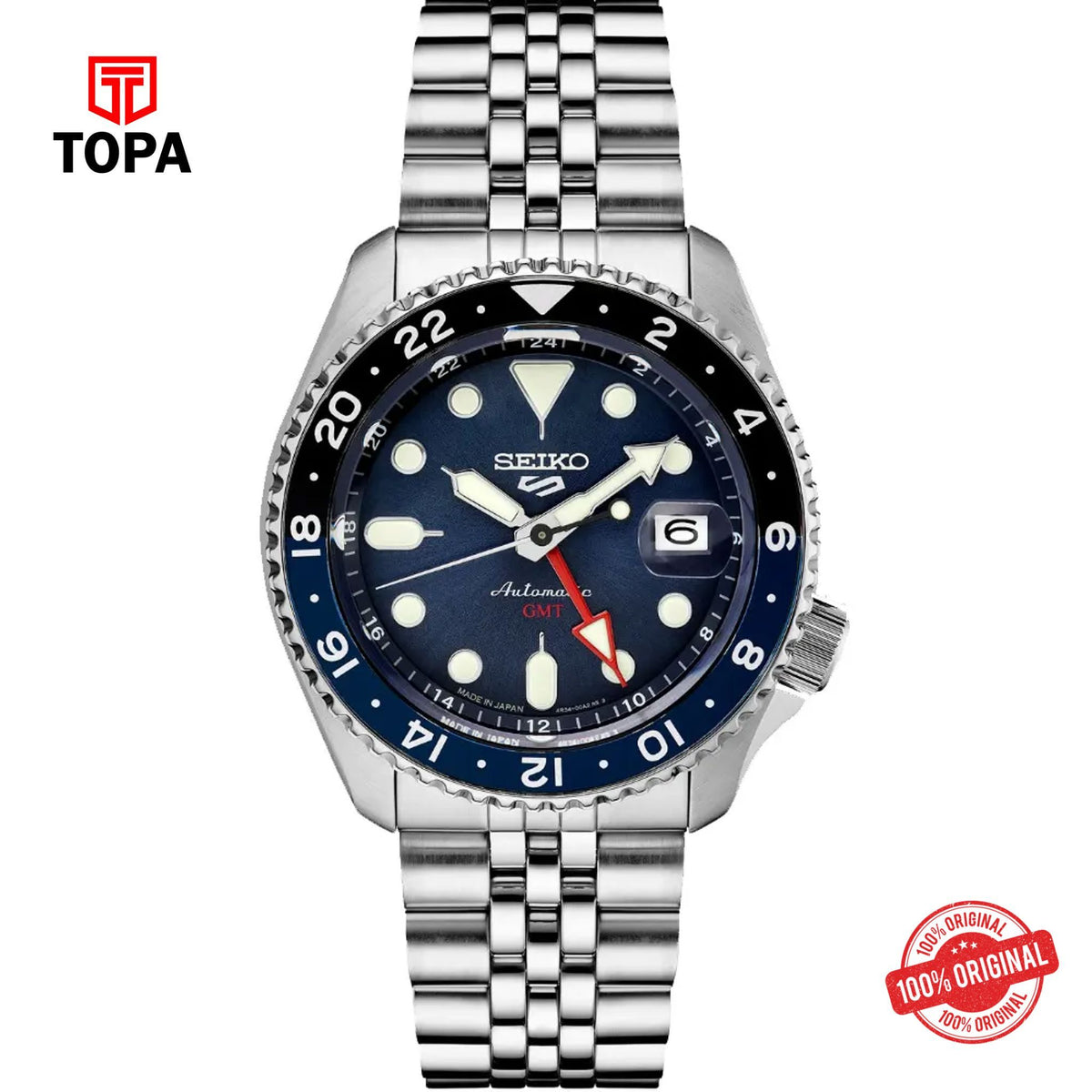 Topa Seiko-5-GMT-SSK003J1-Metal-Band-Men-Watch - Product Image 1
