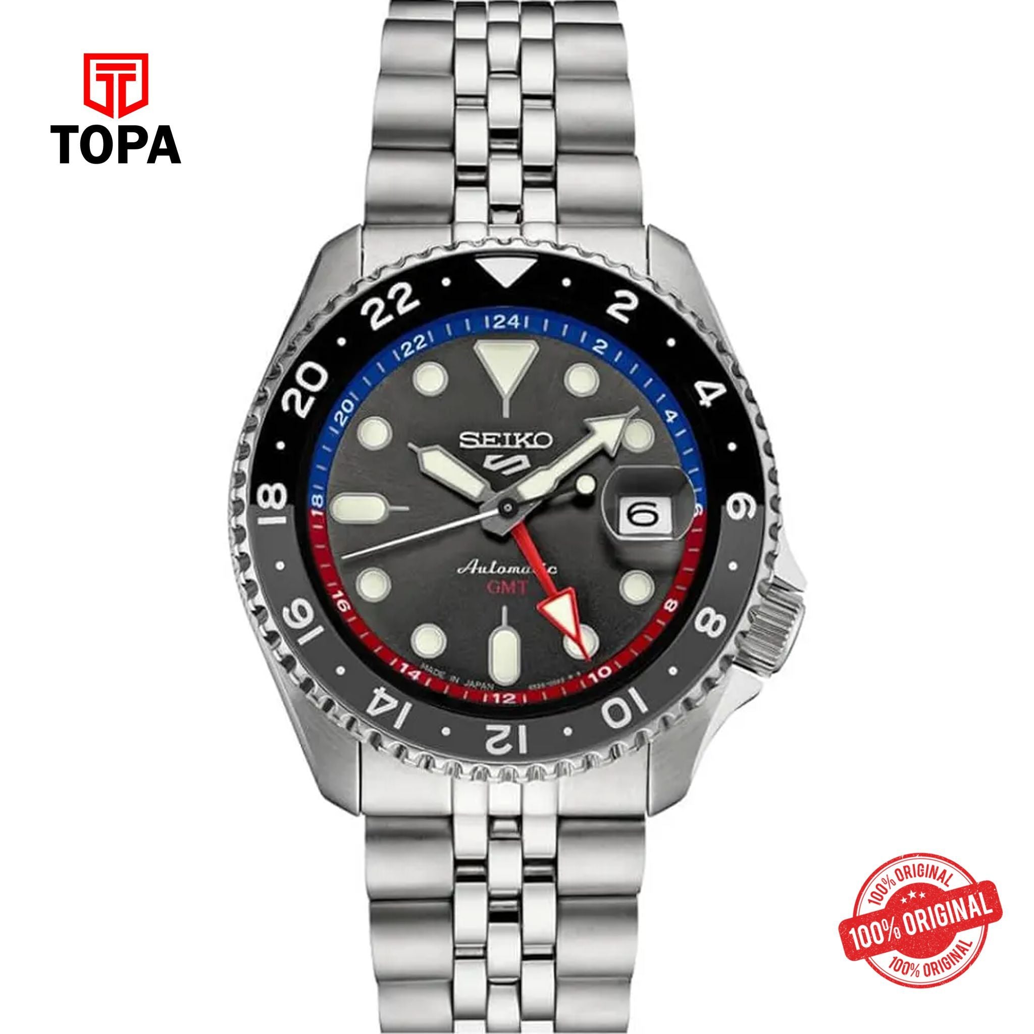 Topa Seiko-5-GMT-SSK019J1-Metal-Band-Men-Watch - Product Image 1