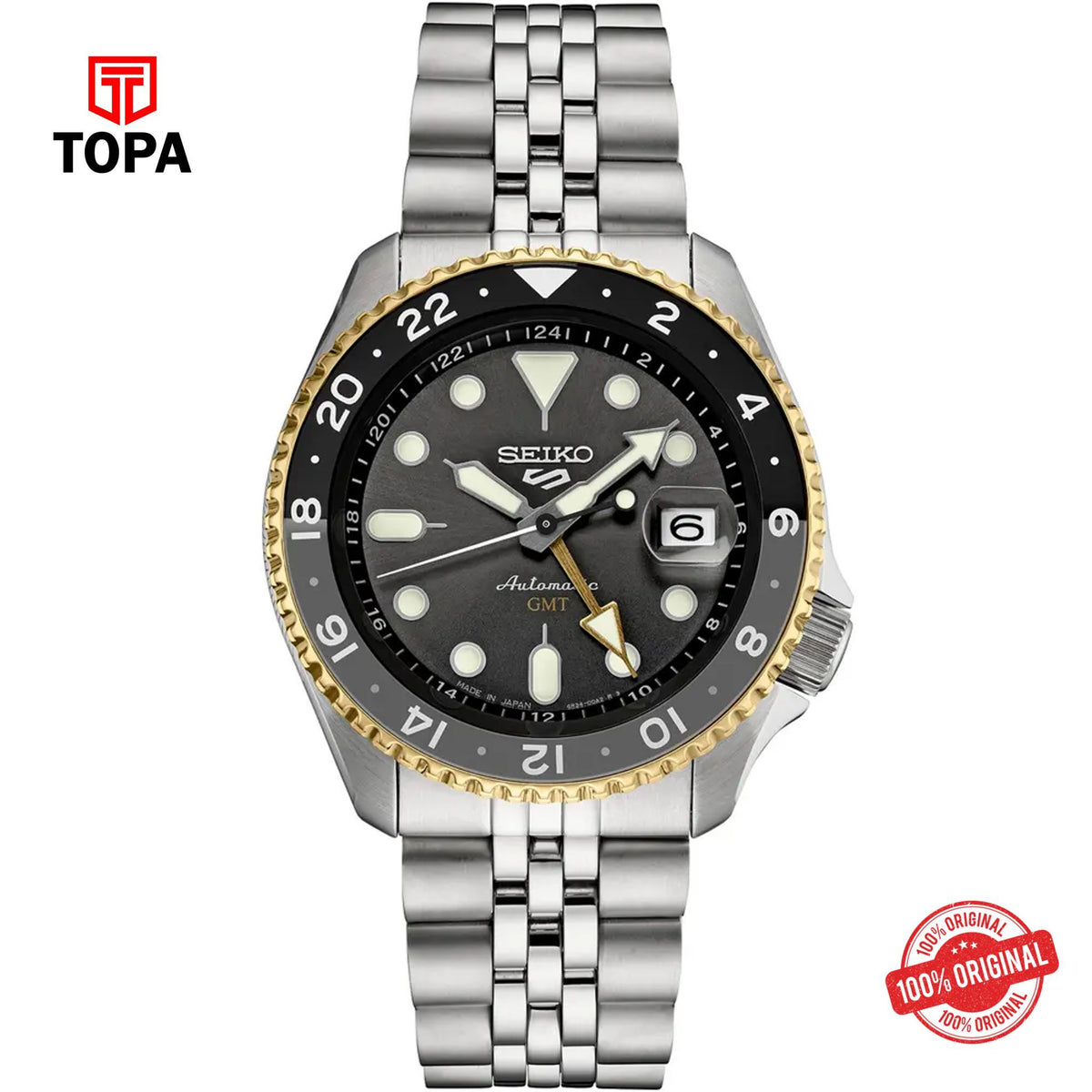 Topa Seiko-5-GMT-SSK021J1-Metal-Band-Men-Watch - Product Image 1
