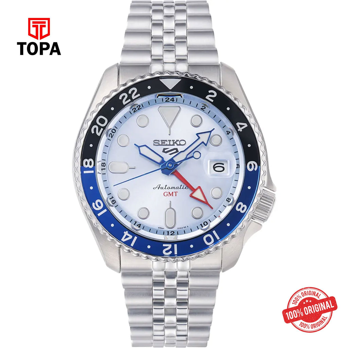 Topa Seiko-5-GMT-SSK029K1-Metal-Band-Men-Watch - Product Image 1