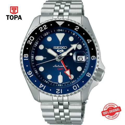 Topa Seiko-5-SBSC003-GMT-Metal-Band-Men-Watch - Product Image 1